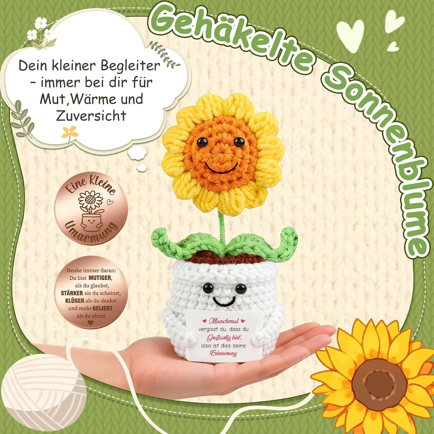 Detalle 2 de Giftota Pocket Hug Sonnenblume ca. 14 cm