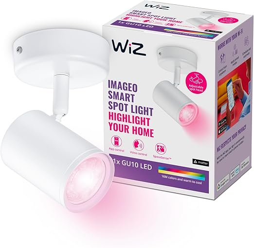 Detalle de Wiz IMAGEO - Lámpara inteligente LED, compatible Alexa y Google 🌈