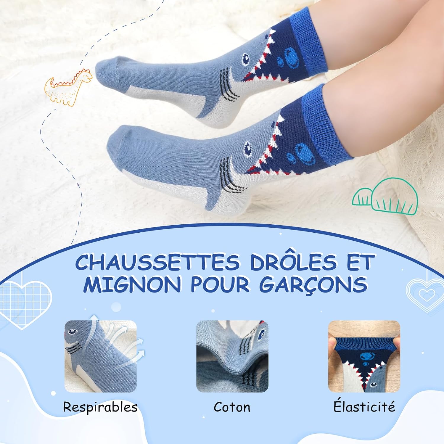 Detalle 2 de Chaussettes LOFIR coton garçons 5 paires