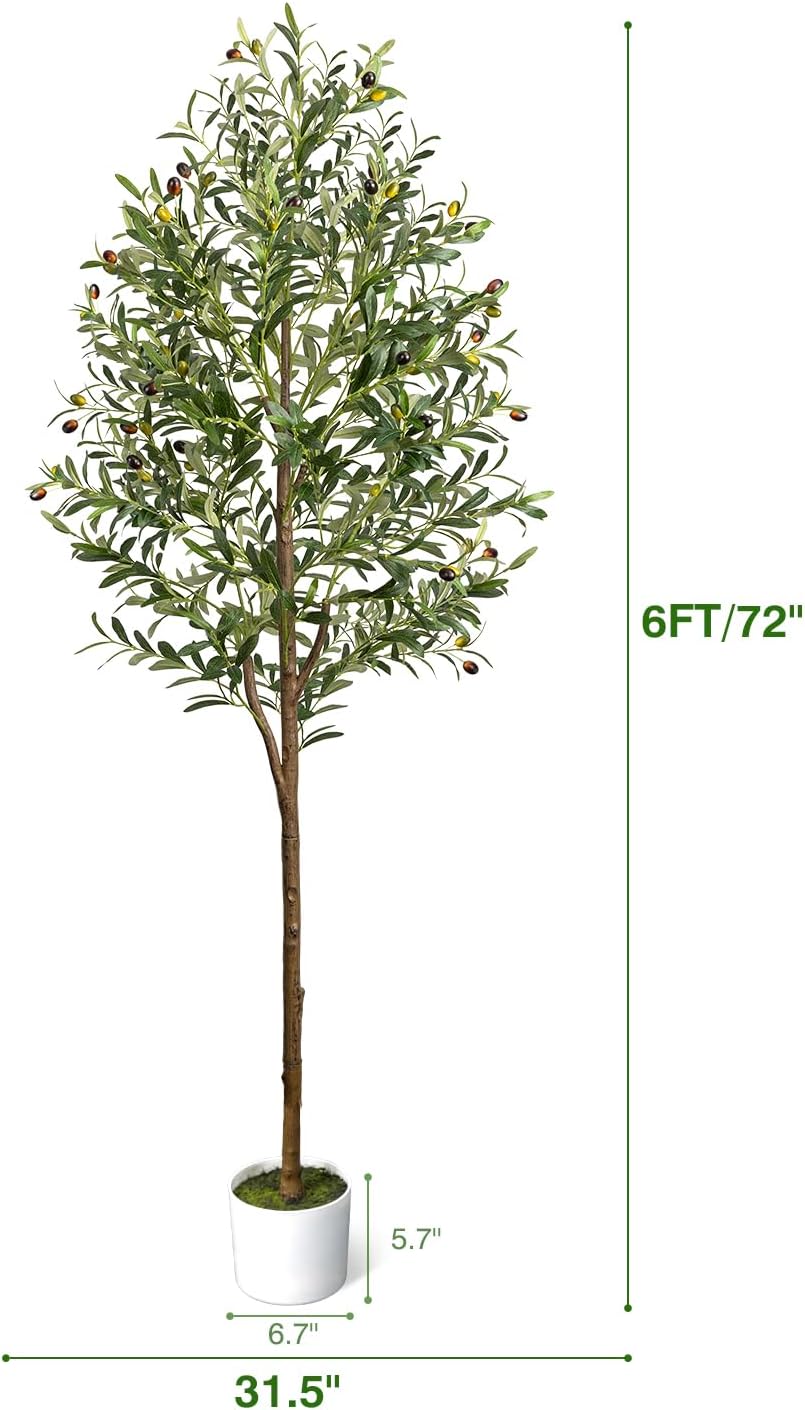 Detalle de LuceAlberi artificial olive tree, 6 ft