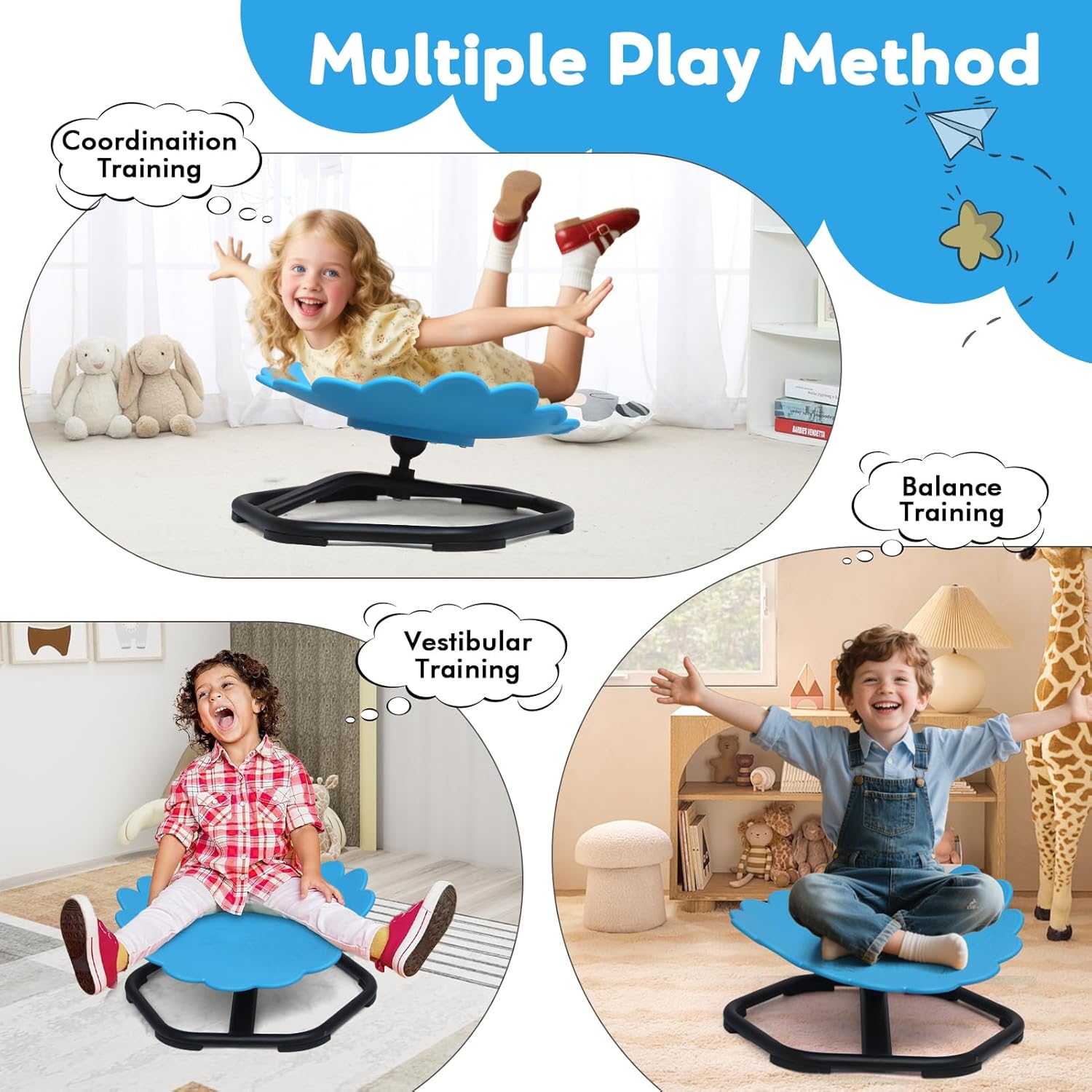 Detalle 2 de Kids Sensory Spinning Chair 90KG
