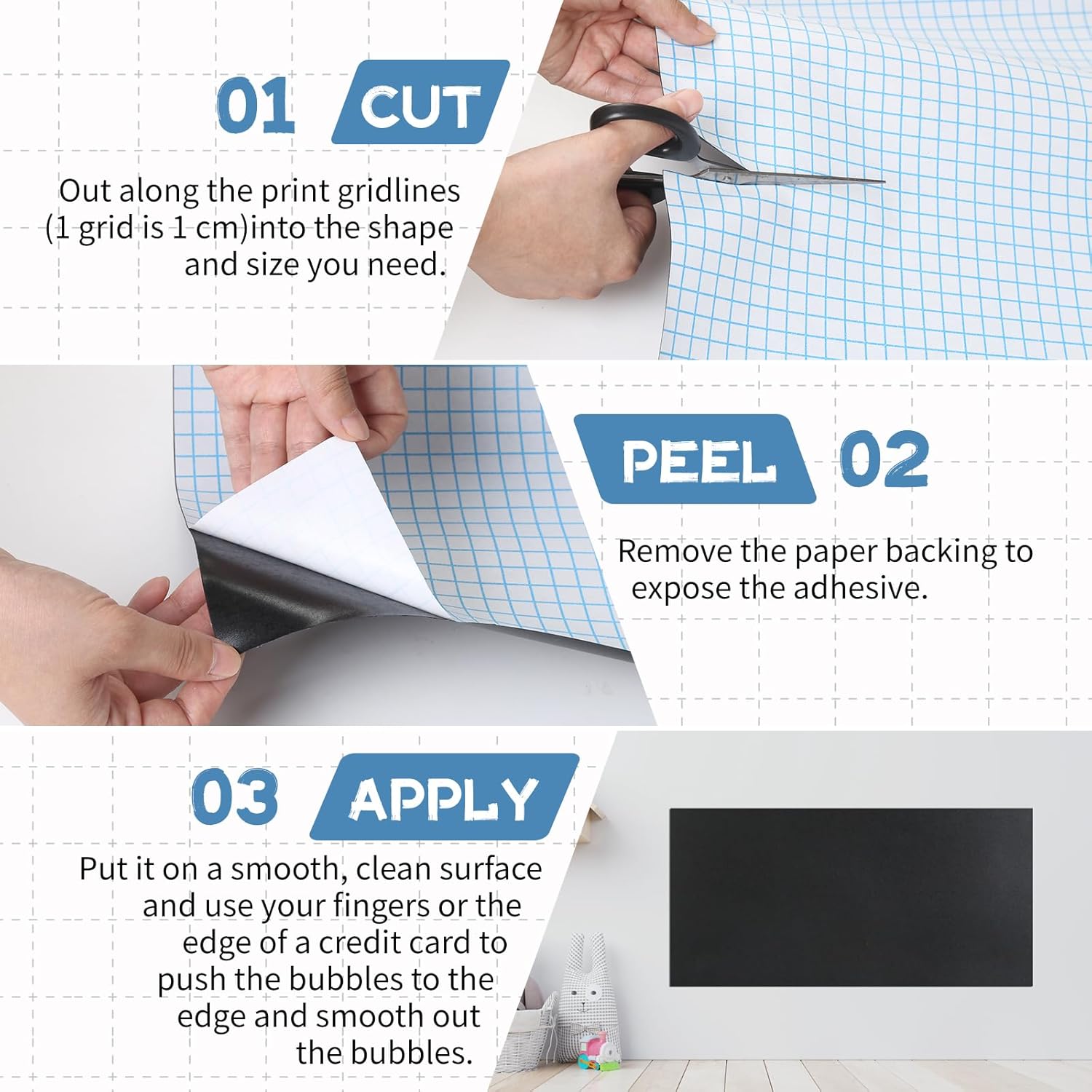 Detalle de BESTOOL Blackboard Chalk Board Wall Sticker Wrapping Paper 43cm x 300cm