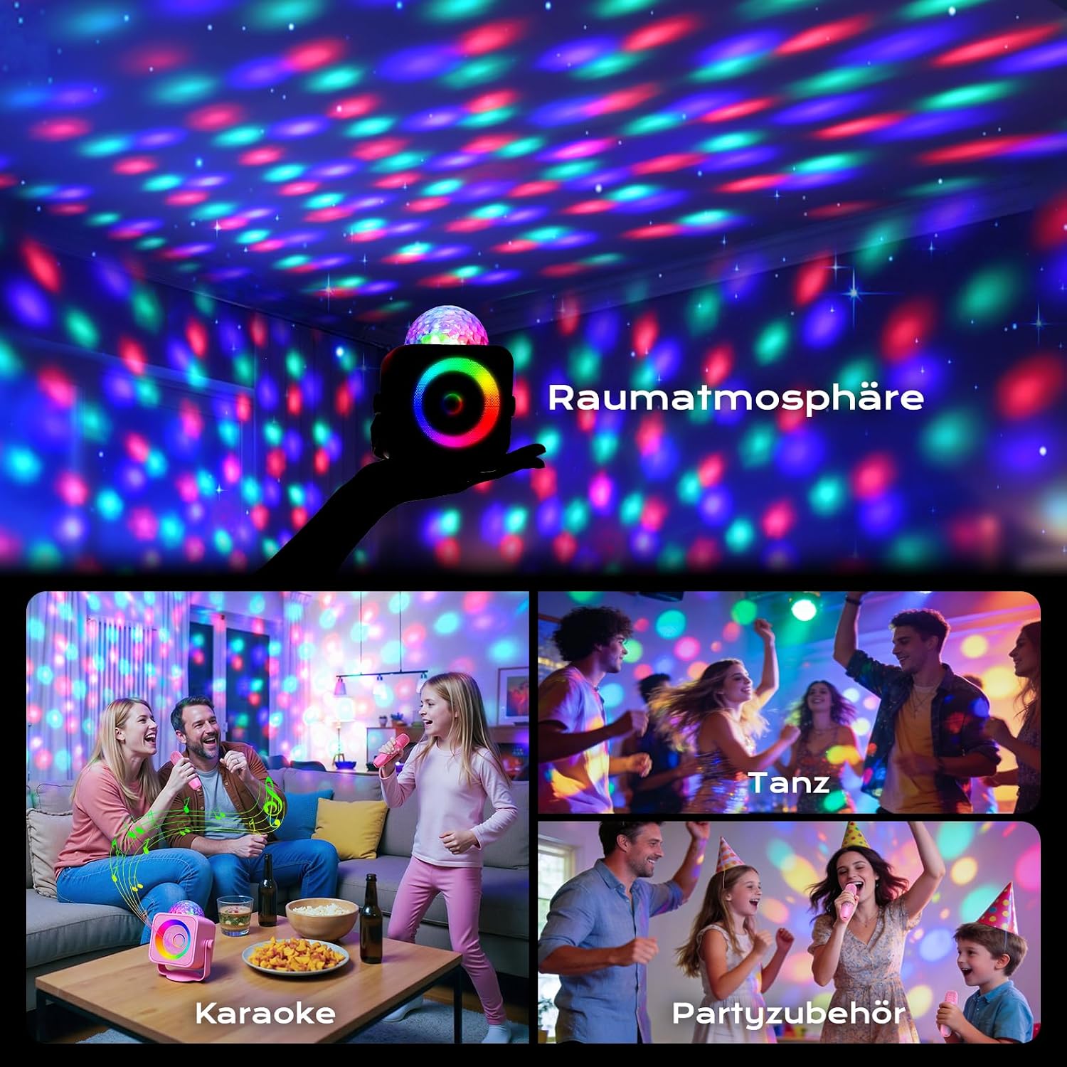 Thumbnail 3 de Dislocati Karaoke Regalo per Bambina 3-15 Anni con Microfono Bluetooth, Luci LED e Supporto Regolabile