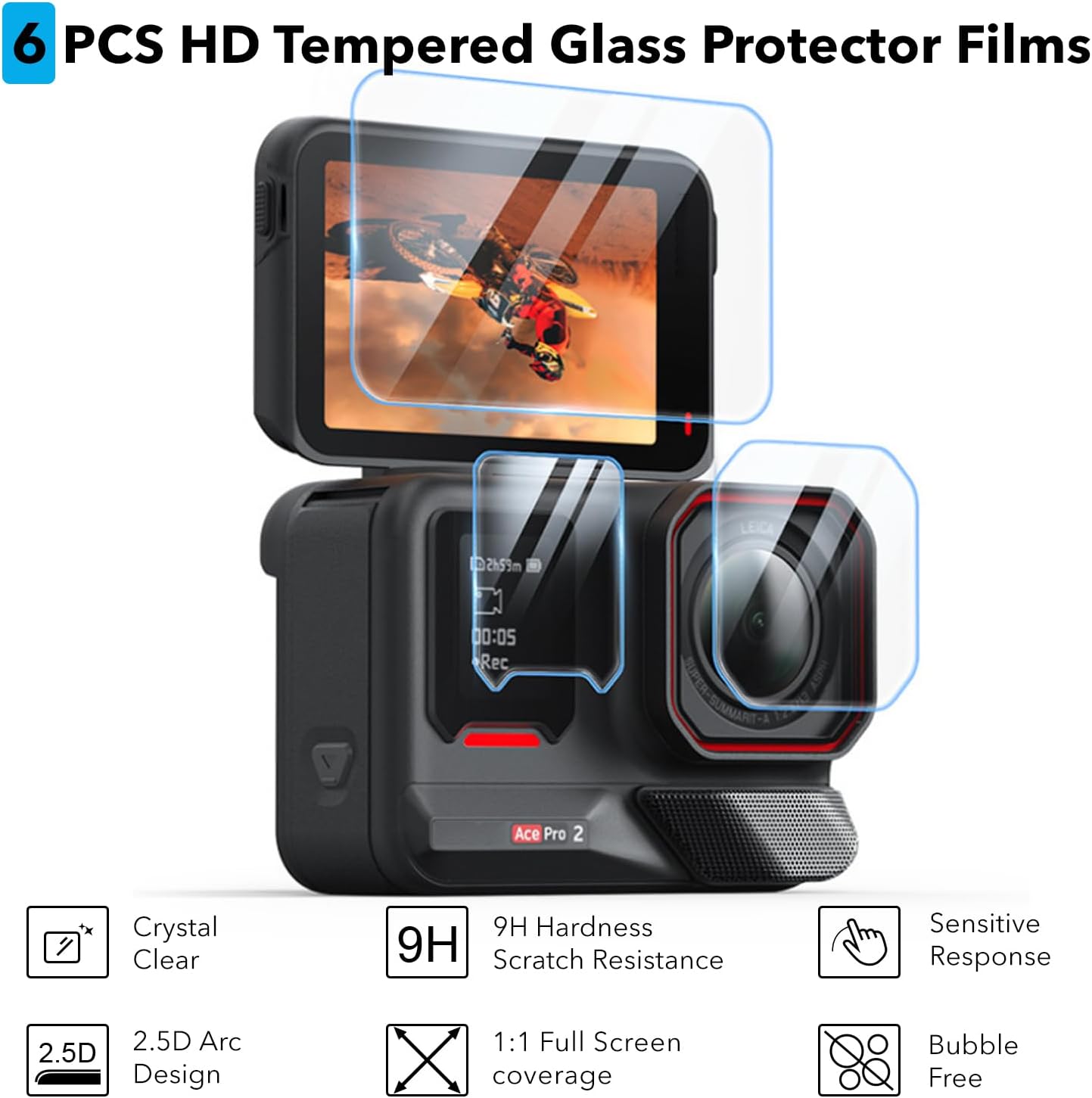 Detalle de SYMIK Small Carrying Case for Insta360 Ace Pro 2: Protective Kit and Compact Travel Case