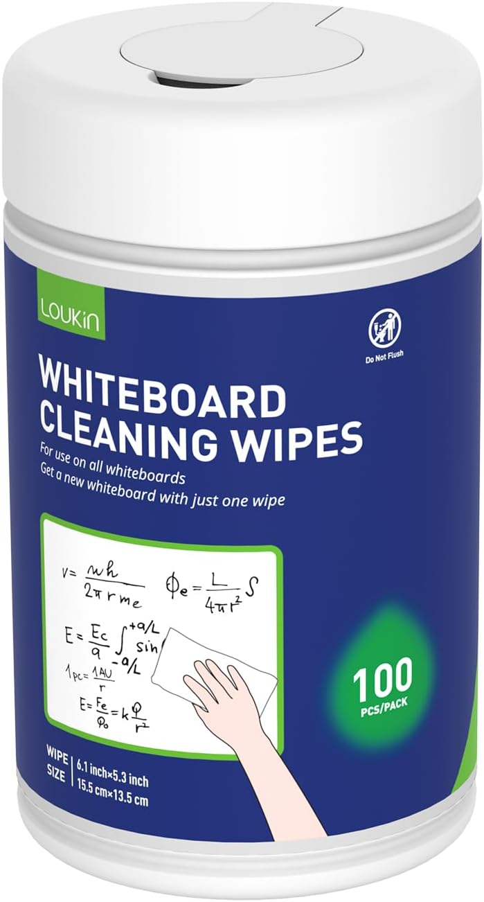 Detalle de Loukin Whiteboard Cleaning Wipes – 100 Wipes per Canister