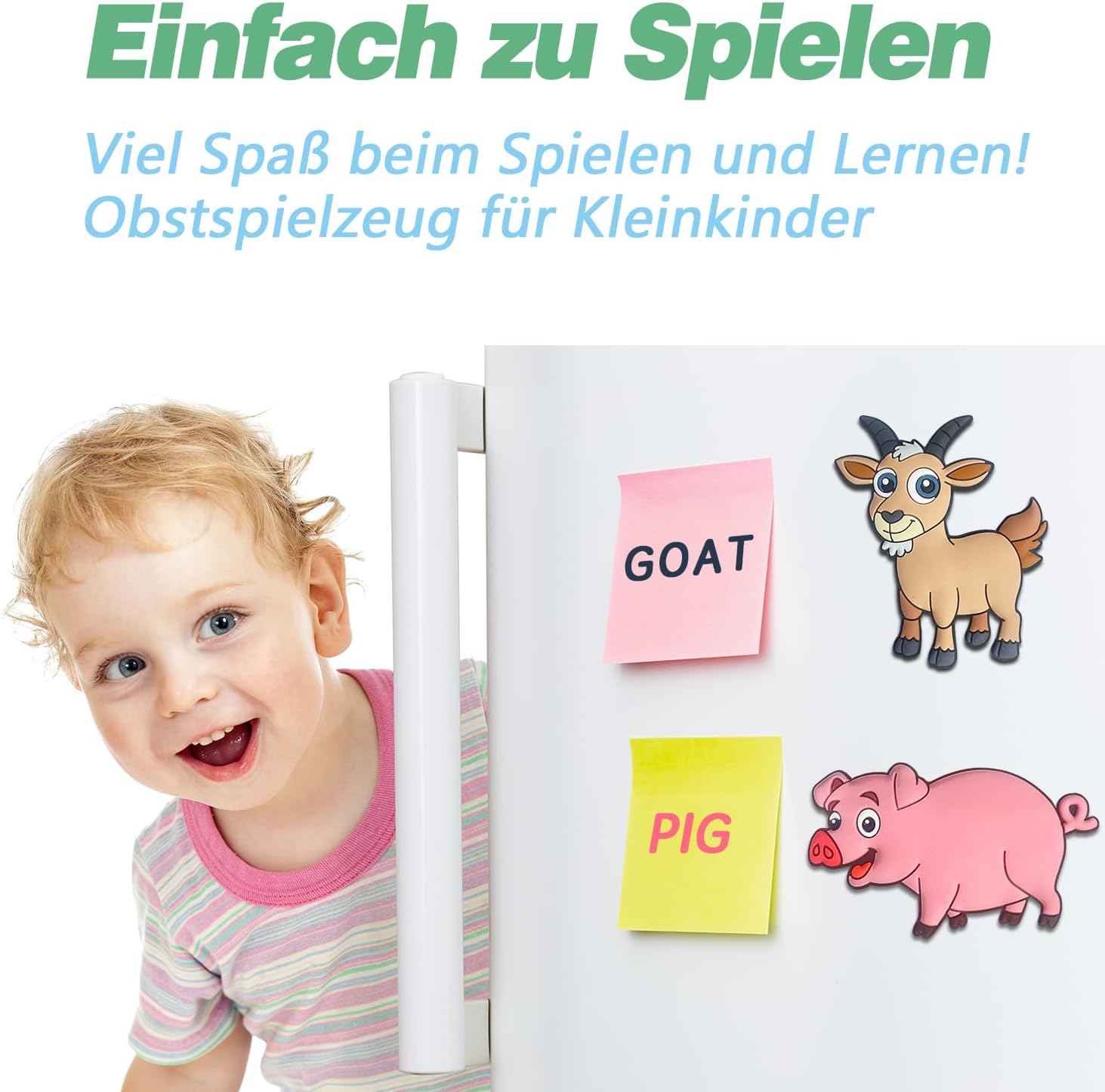 Detalle de DUUMI Magnete Kinder: Kühlschrankmagnete mit Bauernhof-Tieren für Babys & Kleinkinder