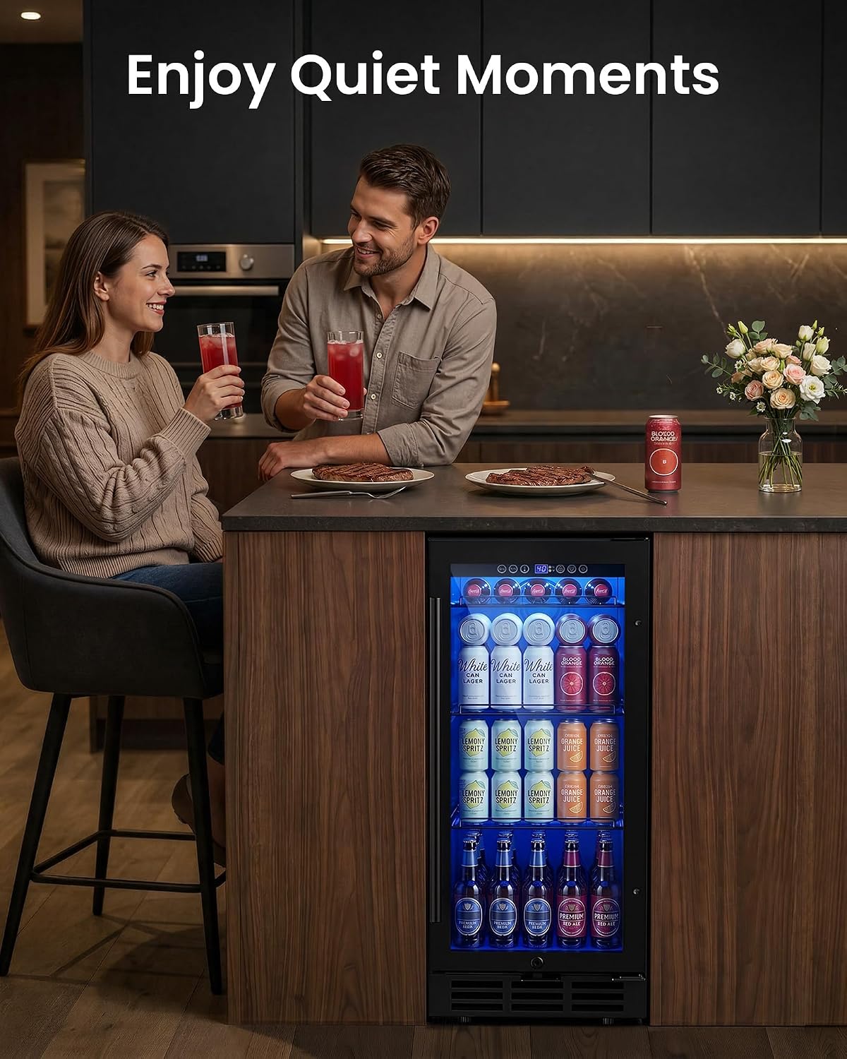 Thumbnail 6 de ICEVIVAL BRU-03 15-Inch Beverage Refrigerator, 130-Can Capacity, Glass Door