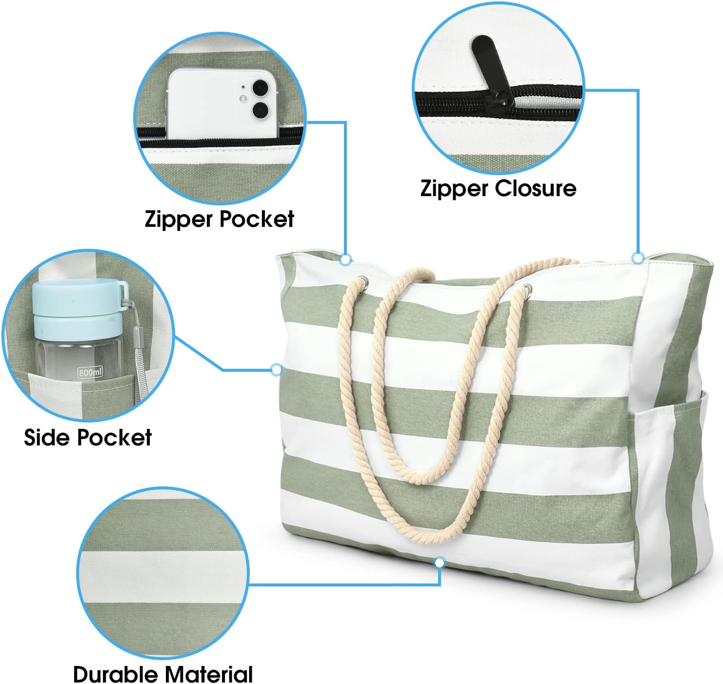 Detalle de oscaurt Beach Bag Large 53 x 37 x 18 cm