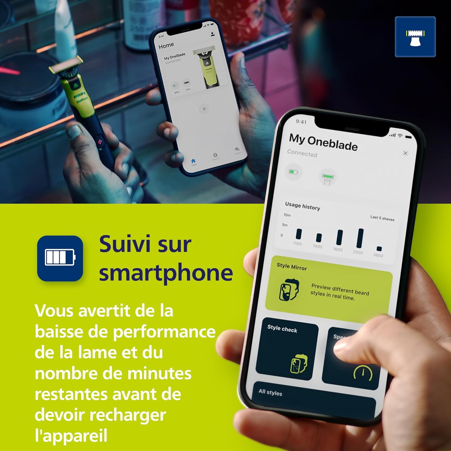 Thumbnail 5 de Philips OneBlade 360 QP4631/65 12 000 mouvements/min