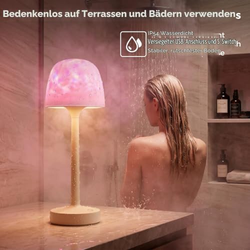 Detalle de UPXNBOR Duschlampe Wasserdicht: Ocean- und Sternenhimmel-Projektor für Bad und Schlafzimmer