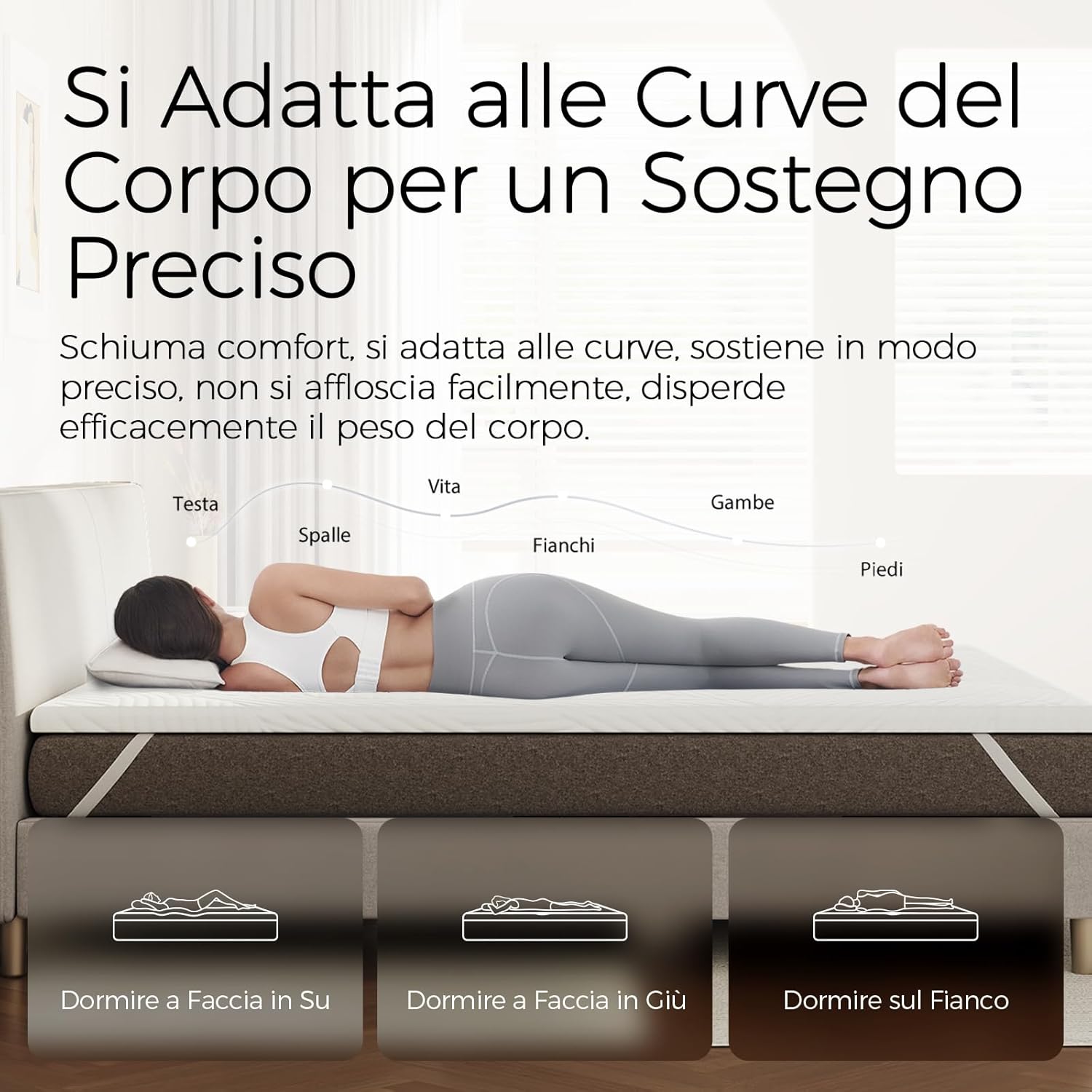 Thumbnail 3 de Sweetnight Topper Materasso in Gel 90 x 190 x 5 cm: comfort migliorato con memory foam e rivestimento sfoderabile