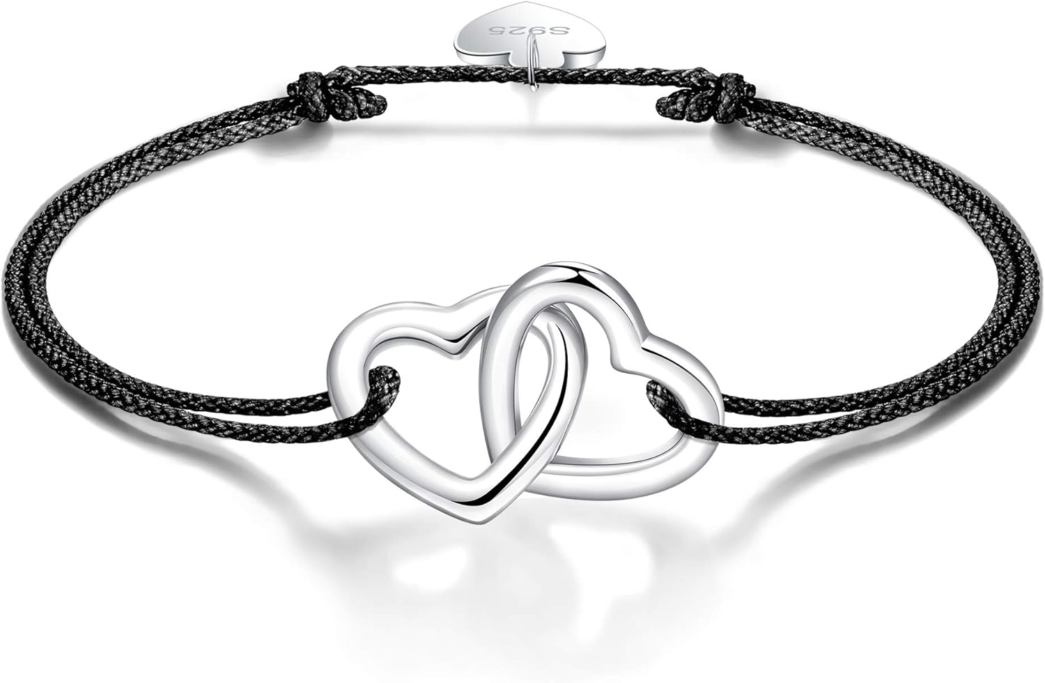 Detalle de Viwind Damen Armband 925 Sterling Silber – Liebe, verstellbar, handgeknüpft