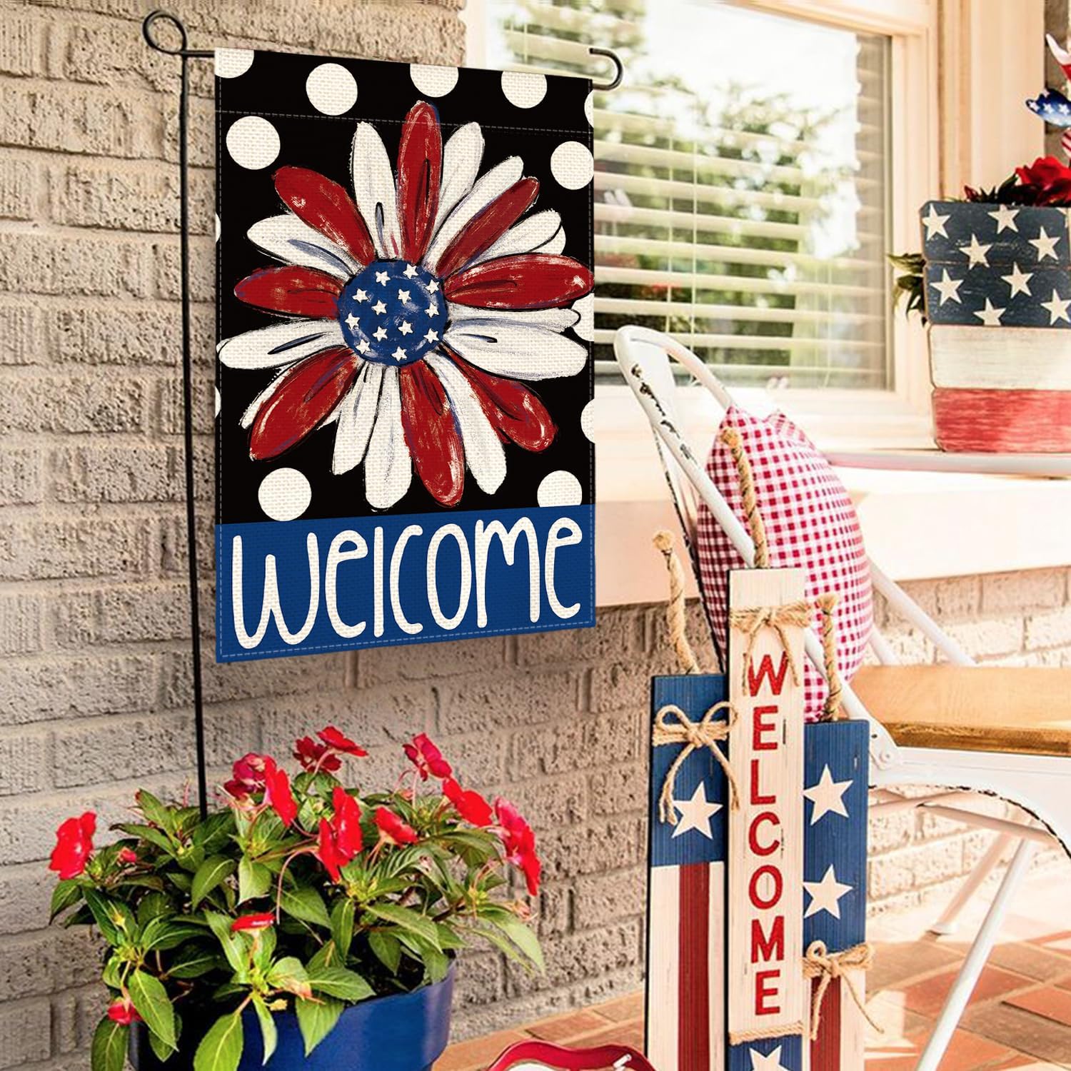 Detalle de AVOIN colorlife Patriotic 4th of July Garden Flag 12x18