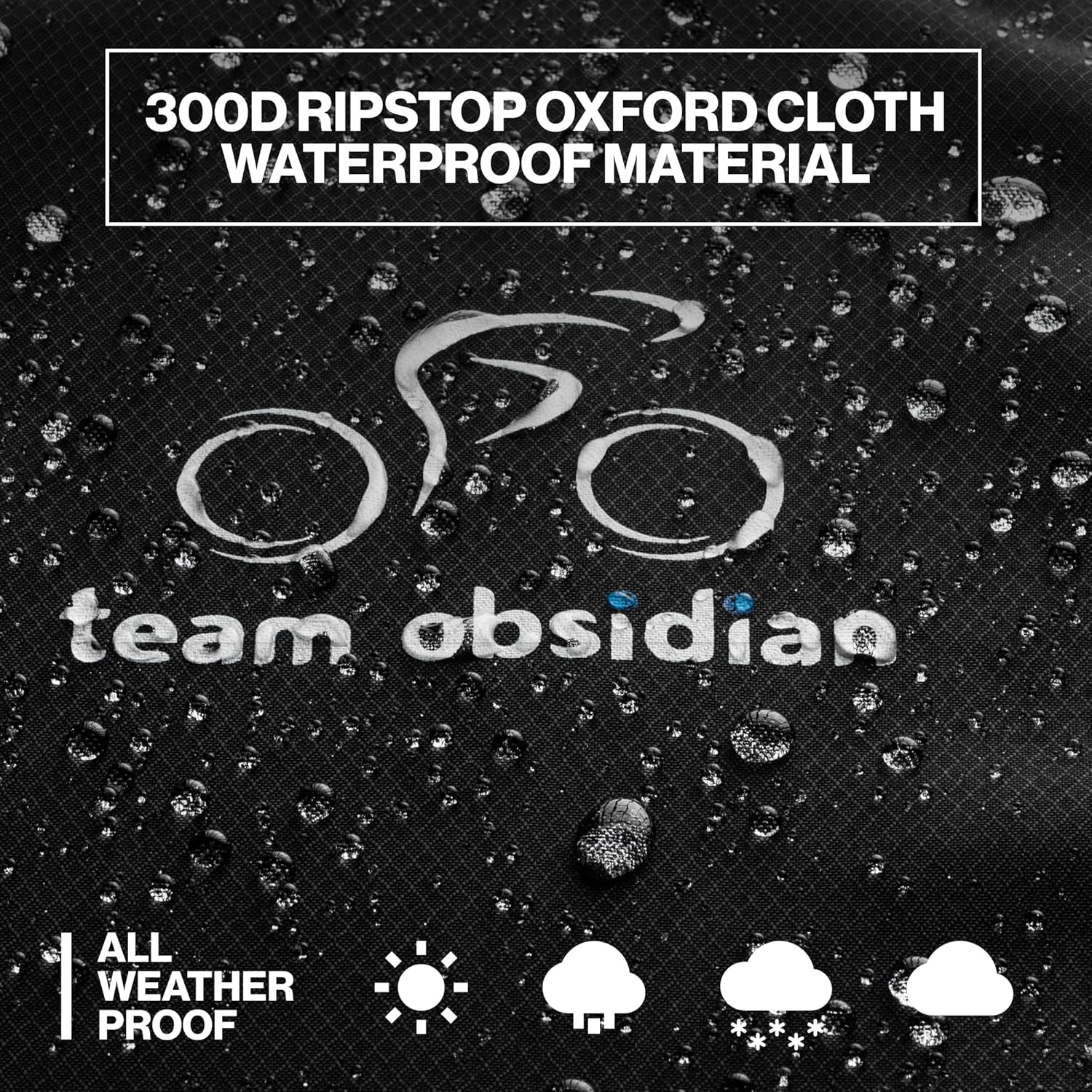 Detalle 2 de TeamObsidian Bike Cover (Waterproof, Ripstop 300D Oxford) for 1–3 Bikes
