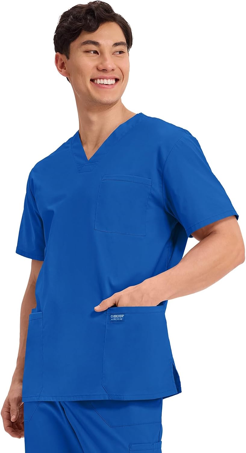 Detalle 2 de Cherokee Men's V-Neck Scrub Top, 4 Pockets