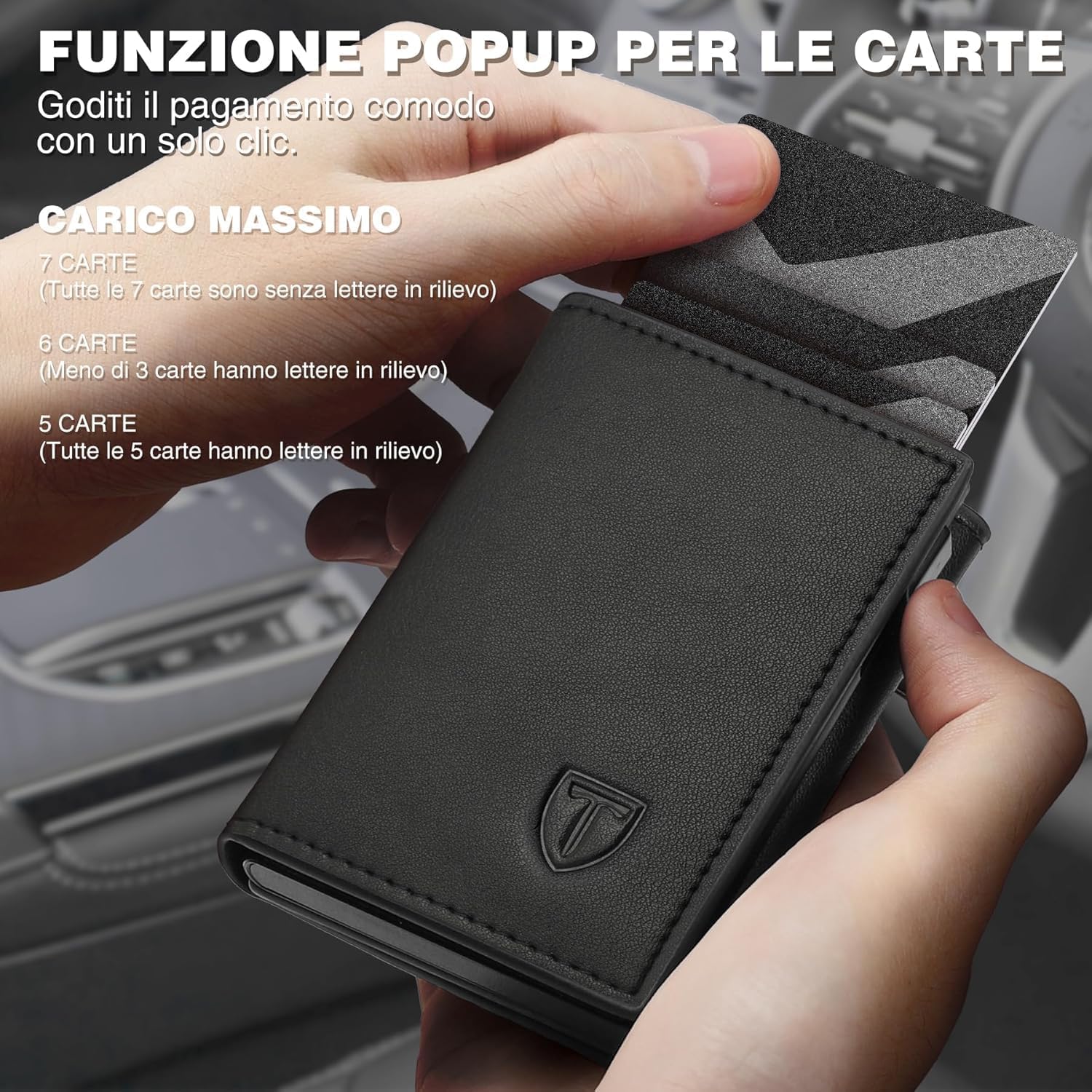 Detalle 2 de TEEHON Portafoglio Uomo Slim con RFID 10 carte