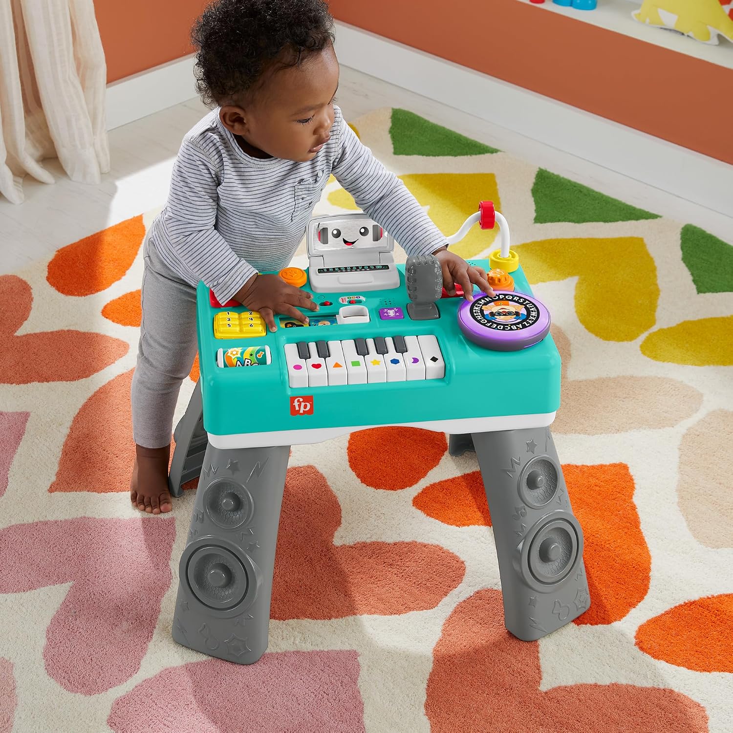 Detalle 2 de Fisher-Price HXG09 – muzyczny stół DJ z 3 trybami, światłami i 12 aktywnościami