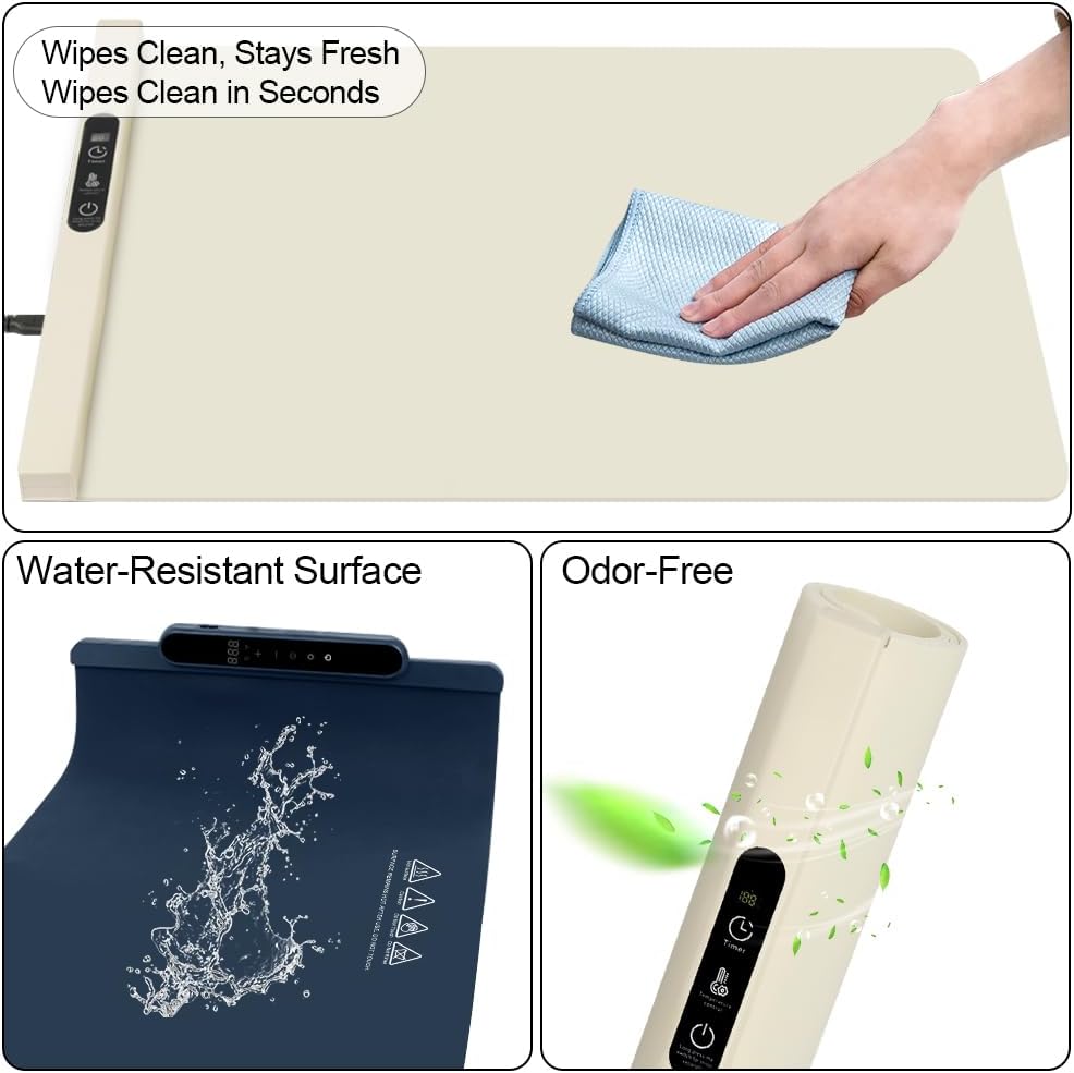 Detalle 2 de Vicloon V-NCDML-EU-FBA Silicone Food Warming Mat, 6 Heat and Timer Settings