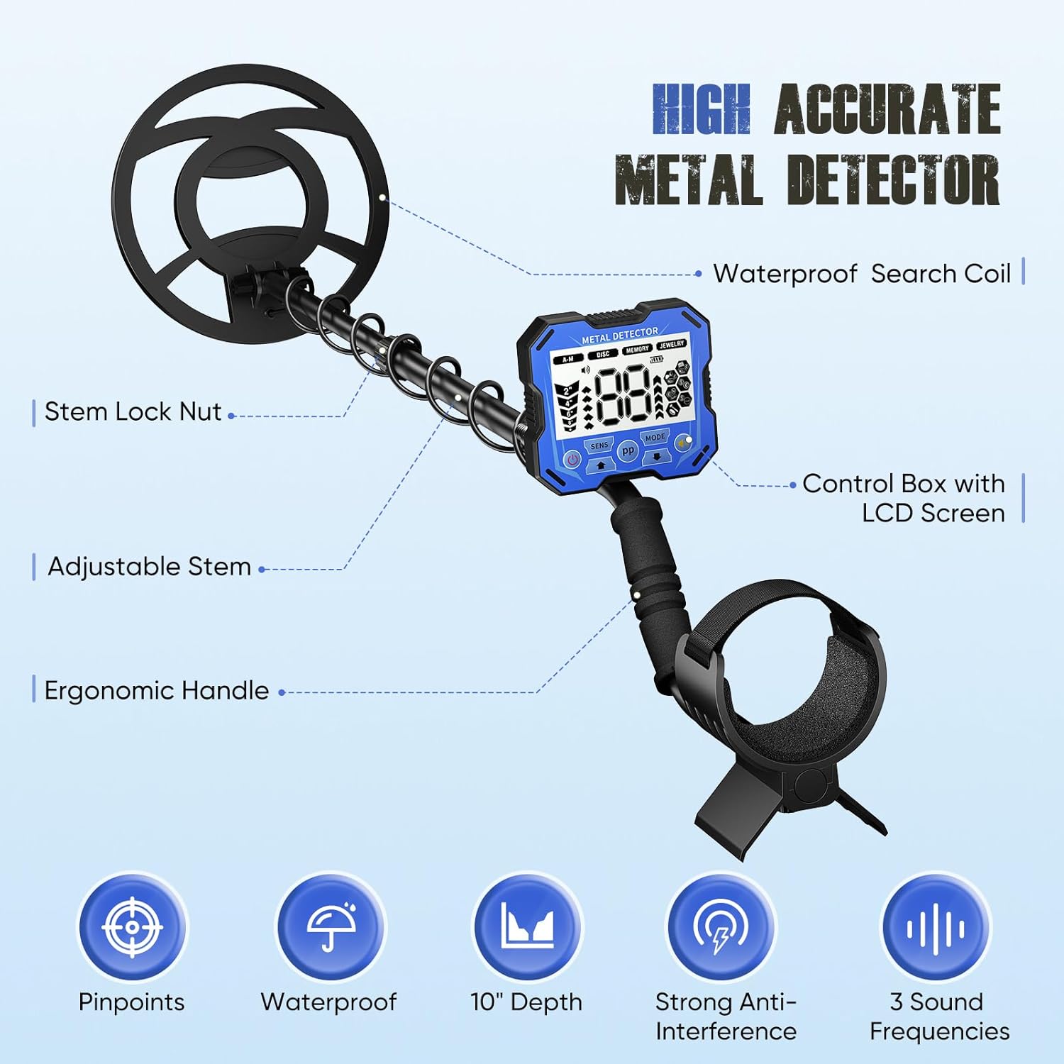 Thumbnail 1 de Metal Detector professionale 5 modalità IP68 🎯