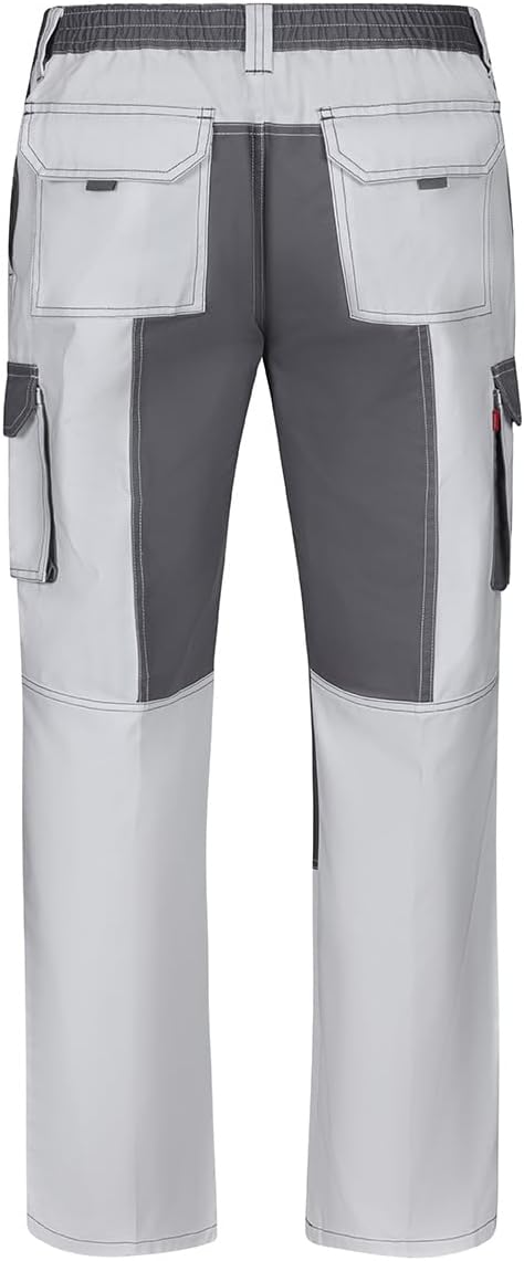 Detalle de Velilla 103020B Pantalón bicolor multibolsillos blanco/gris 👖 Talla 46