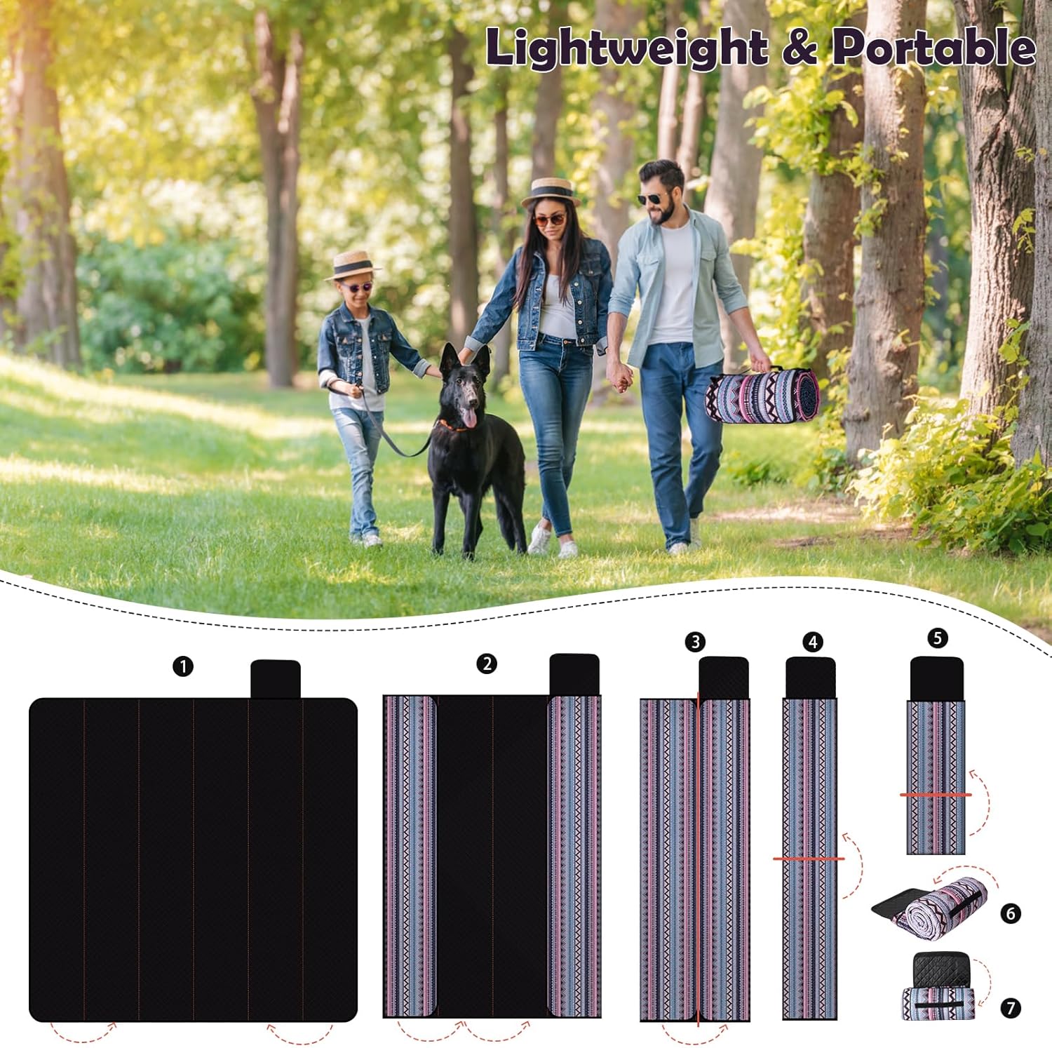 Thumbnail 5 de Ergohortus Picnic Blanket Waterproof, Extra Large 200x200 cm: A practical outdoor companion