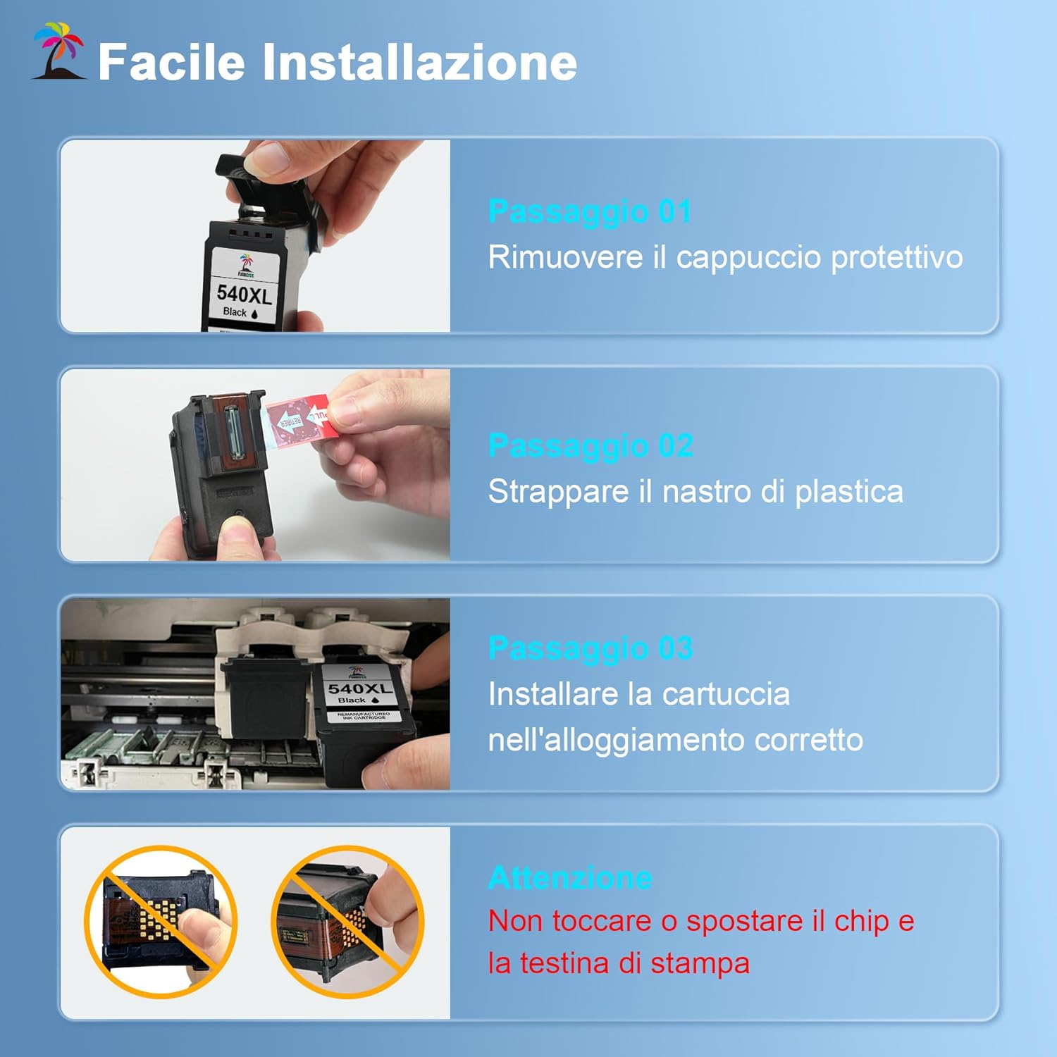 Thumbnail 6 de Palmtree 540XL 541XL Multipack per Canon PIXMA MG/TS/MX: alta resa, compatibilità affidabile