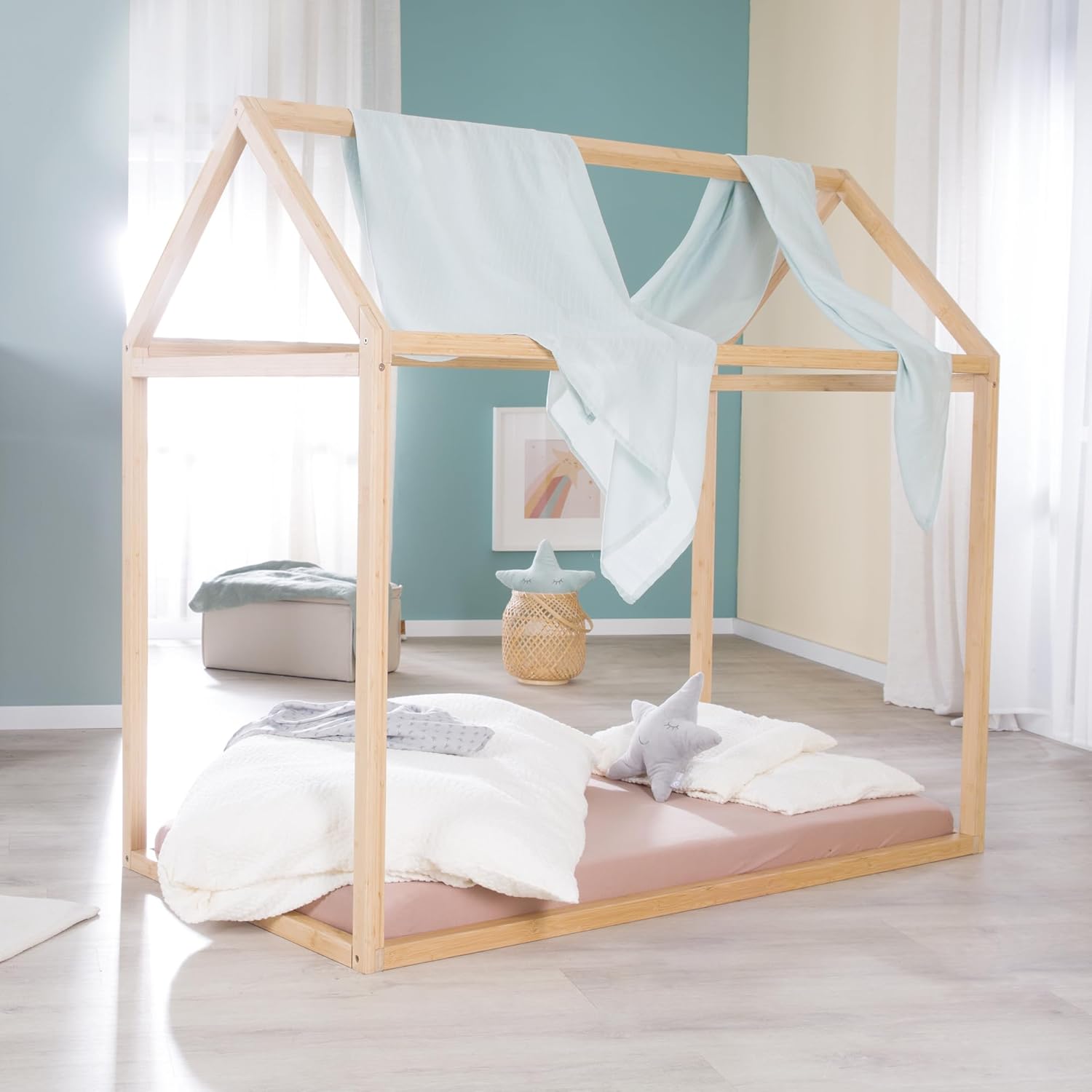 Thumbnail 3 de roba Hausbett Montessori 70 x 140 cm – Kinderbett aus FSC-Bambus, Montessori-Prinzip