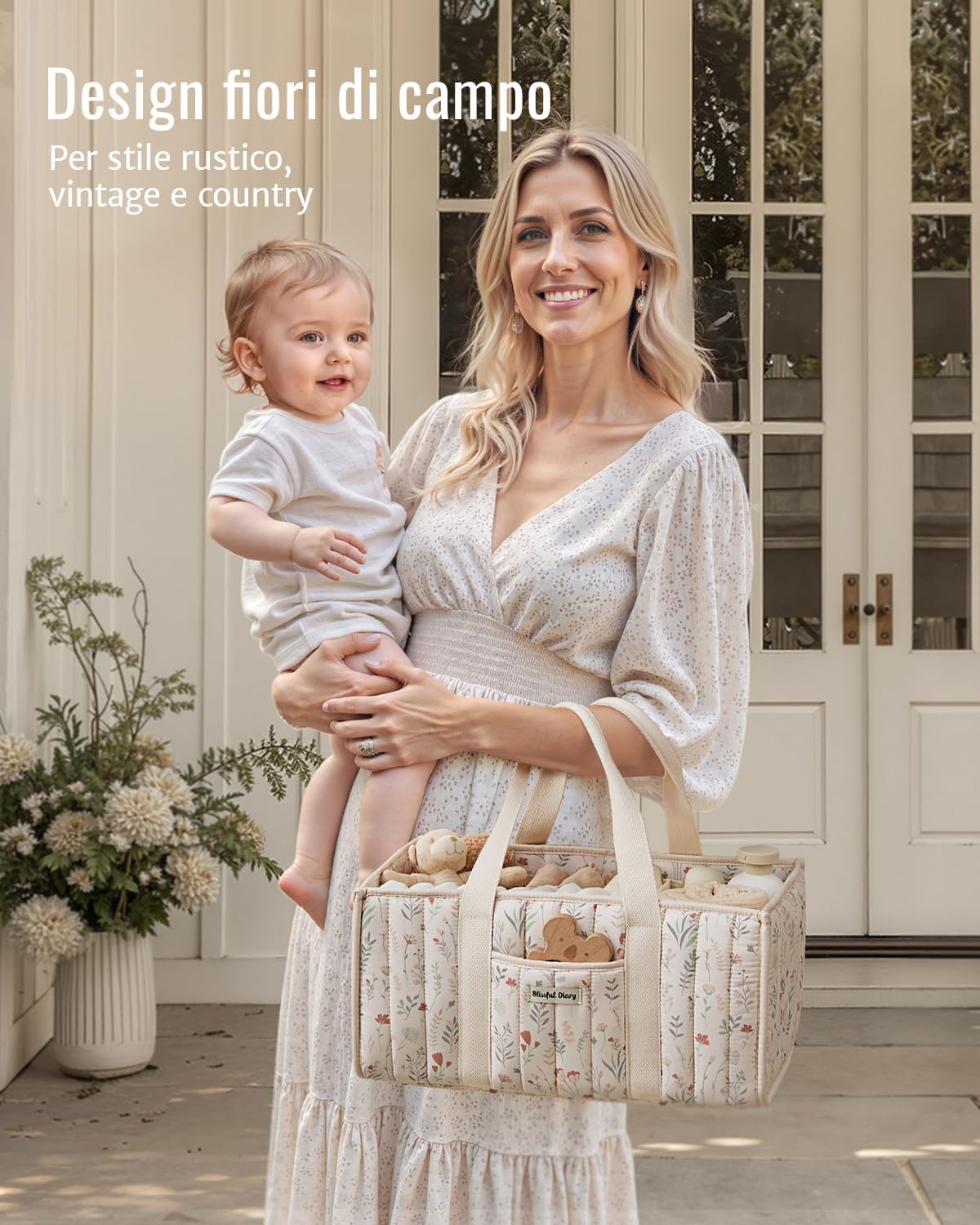 Thumbnail 6 de Blissful Diary Organizer per pannolini: Caddy floreale per fasciatoio, salva tutto in stile cottage
