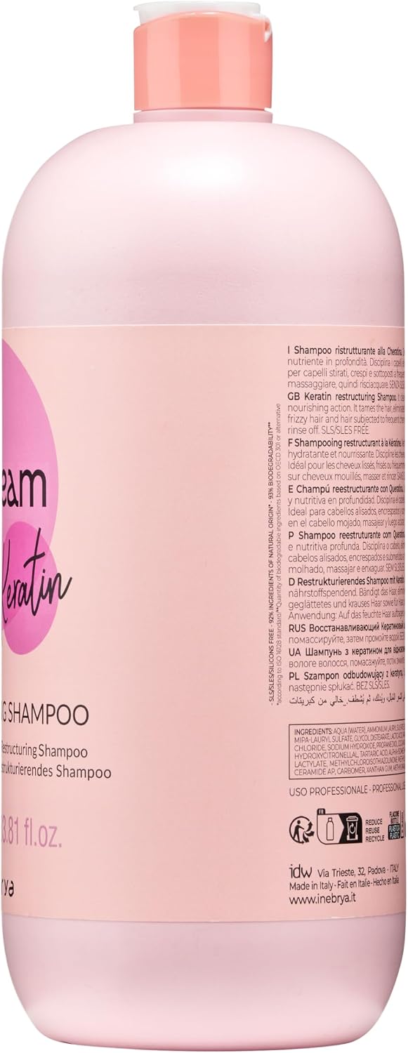 Detalle 2 de Inebrya Ice Cream Keratin Restructuring Shampoo, 1000 ml