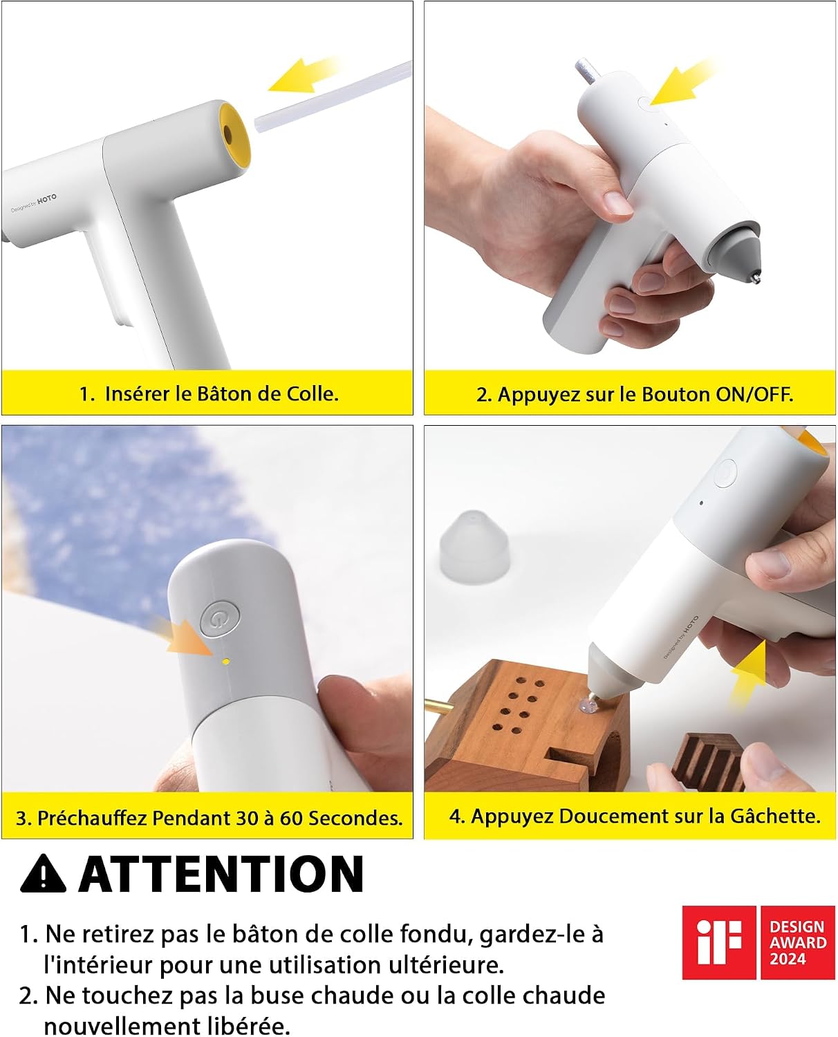 Detalle 2 de HOTO Pistolet à Colle 3000mAh pour DIY