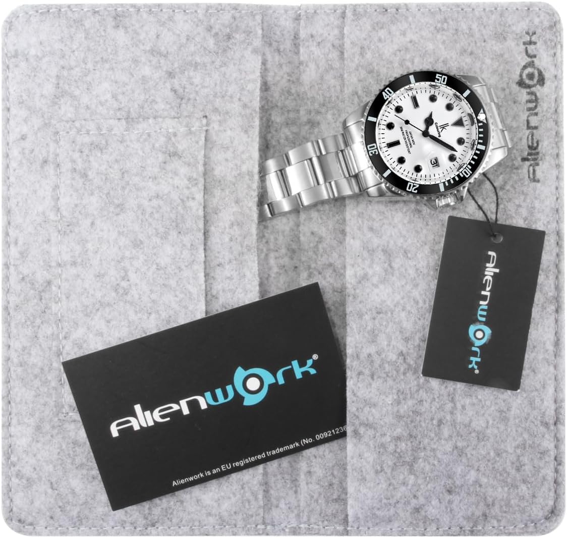 Thumbnail 5 de Alienwork IK Orologio Uomo Donna Calendario, Cinturino in Metallo
