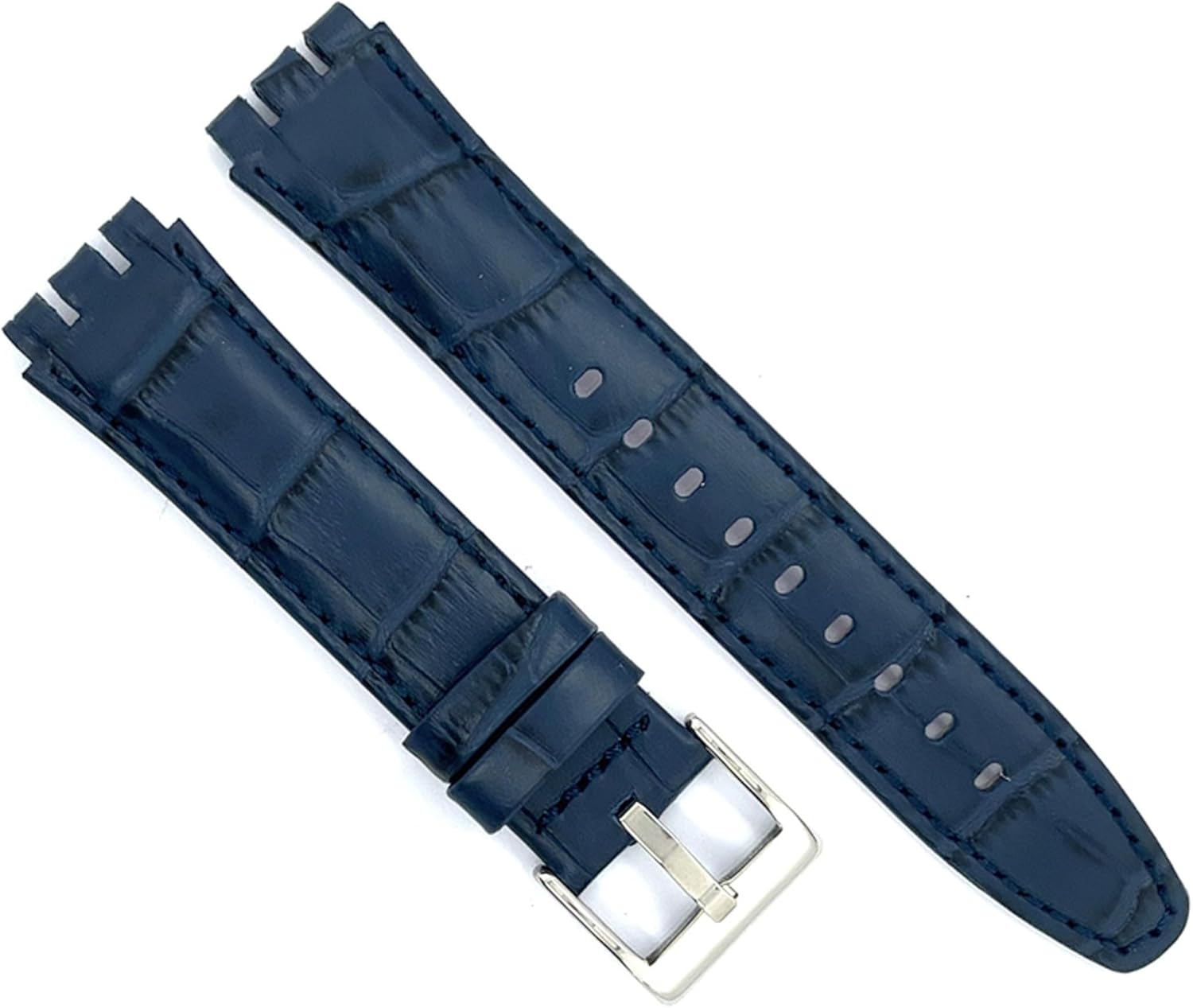Thumbnail 4 de diloy Leder-Uhrenarmband Croco grain 21–23 mm (kompatibel mit Swatch Irony & Scuba) – Ref 328