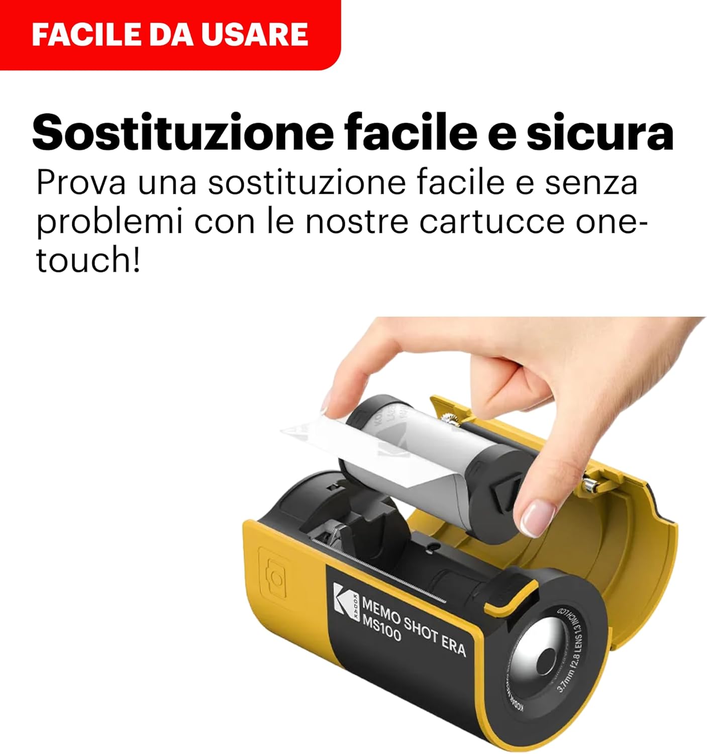 Thumbnail 4 de Kodak Cam Shot Mini 1 ERA yellow: Fotocamera istantanea con stampante per etichette, compatta e colorata