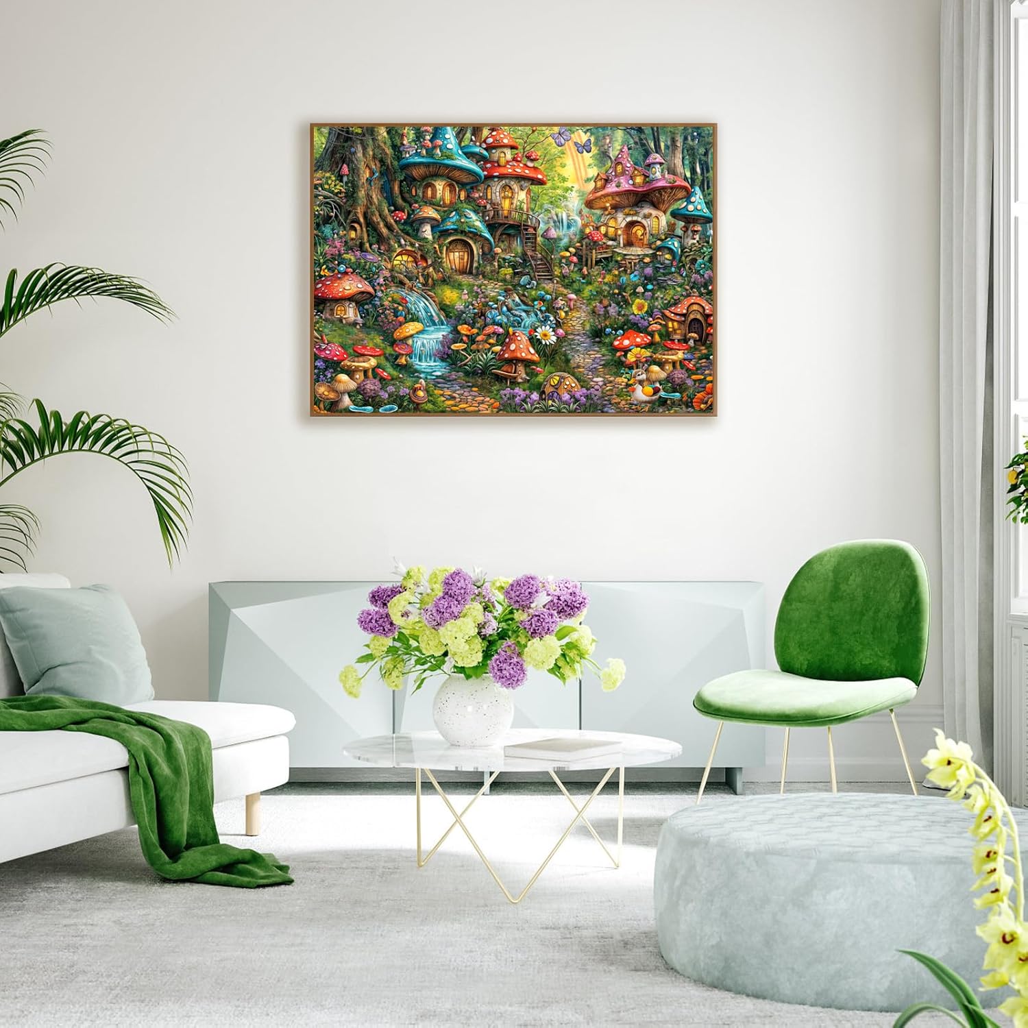 Thumbnail 6 de MOJIGE Jigsaw Puzzles for Adults 1000 Pieces – Mushroom Garden “Impossible” Theme
