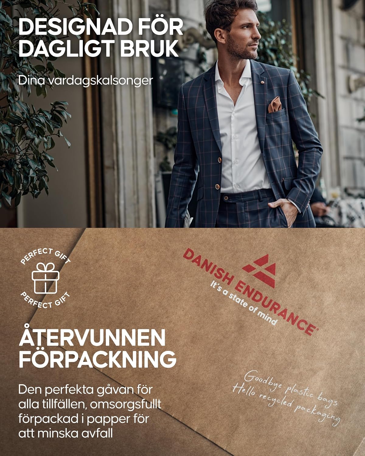 Thumbnail 4 de DANISH ENDURANCE korta herrkalsonger, 6-pack i stretchig bomullsblandning