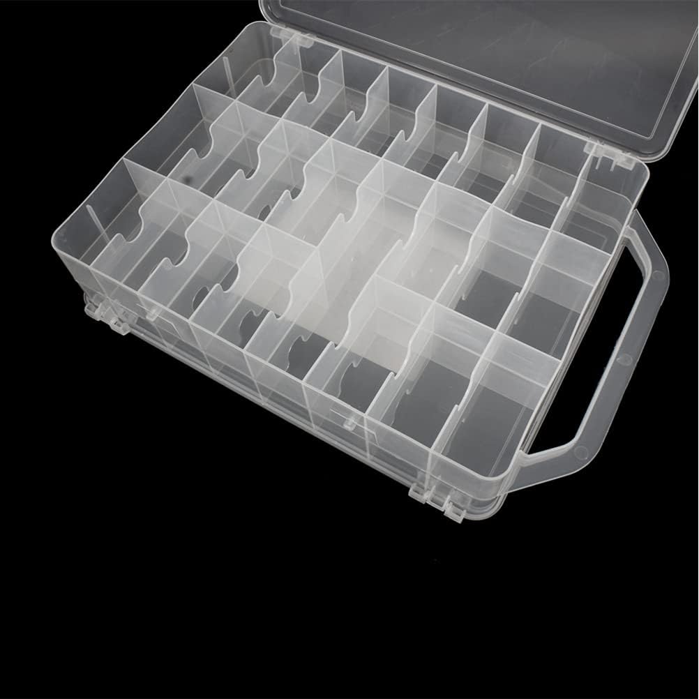 Detalle 2 de Chemlliy XZSN01 46-Compartment Sewing Organizer, Double-Sided Clear Box