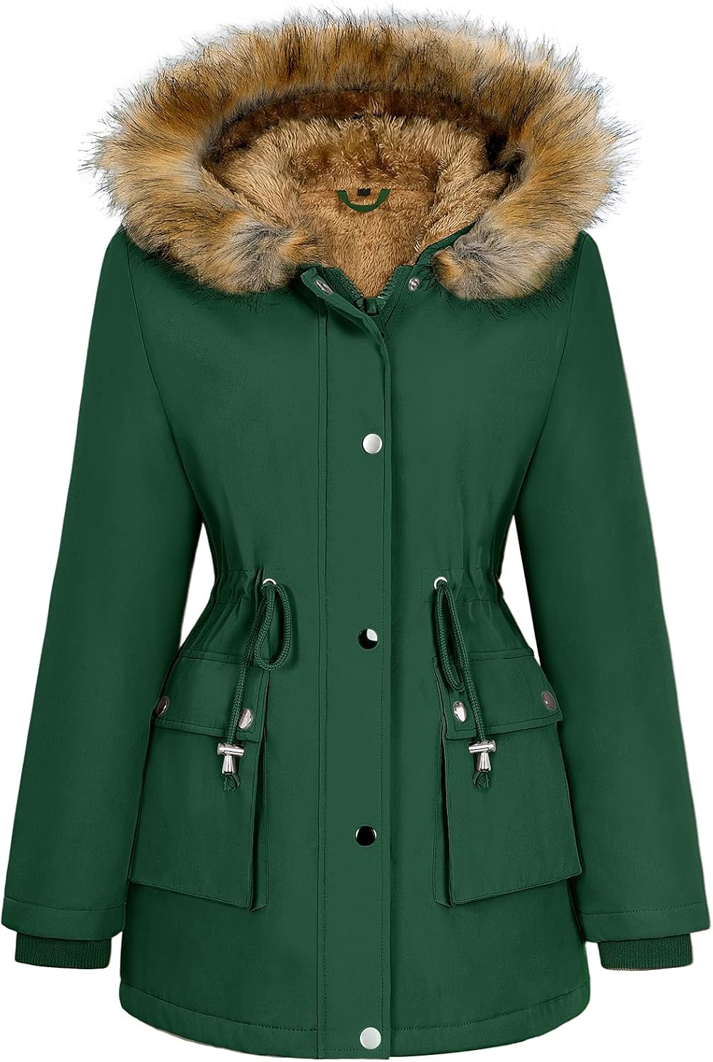Thumbnail 5 de Xnova Damen Wintermantel Parka Fleece Gefüttert – mittellang, winddicht, wasserabweisend mit Kapuze