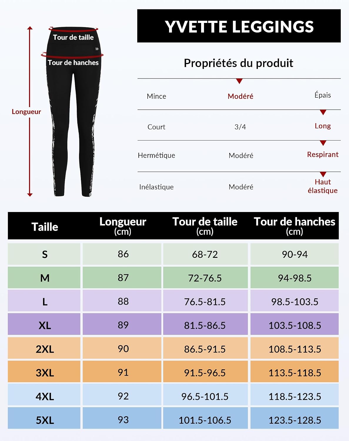 Thumbnail 6 de Yvette Leggings Opaque Taille Haute