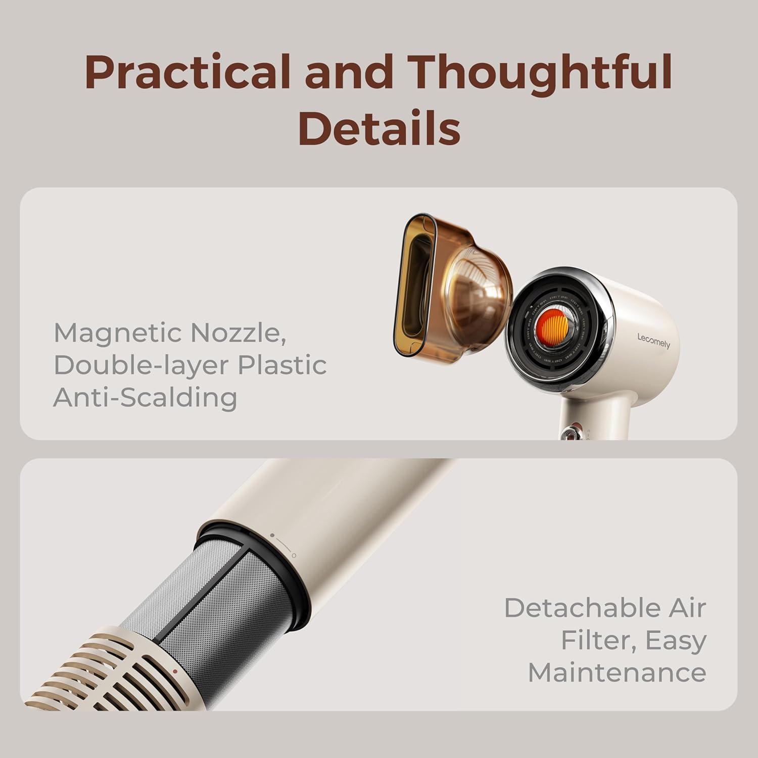 Thumbnail 6 de Lecomely Retro High Speed Hair Dryer (110,000 RPM) with Ionic Anti-Frizz & Travel-Ready Design