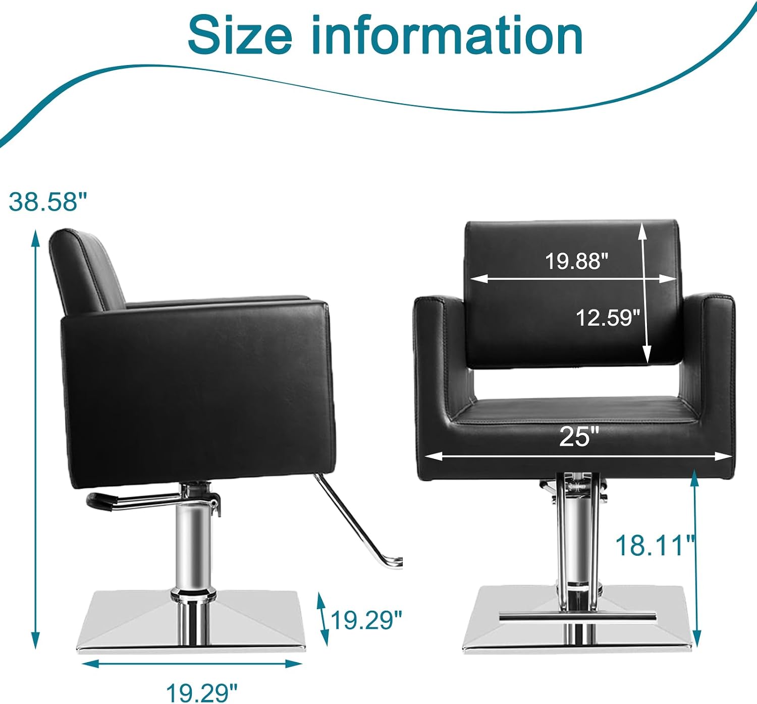 Thumbnail 1 de OUTMASTER Barber Salon Hairdresser Chair - 330 Lbs Capacity, Heavy-Duty Hydraulic Pump, 360° Swivel, Black