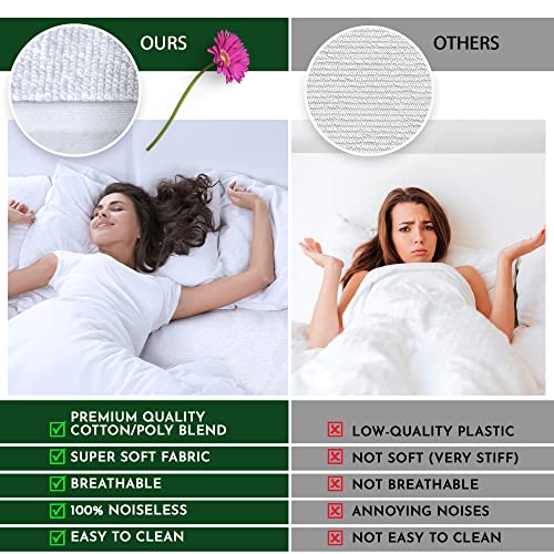 Detalle de Caroline Shatuik 100% Waterproof Mattress Protector – Double, 137x190cm with Extra Deep 30cm Skirt