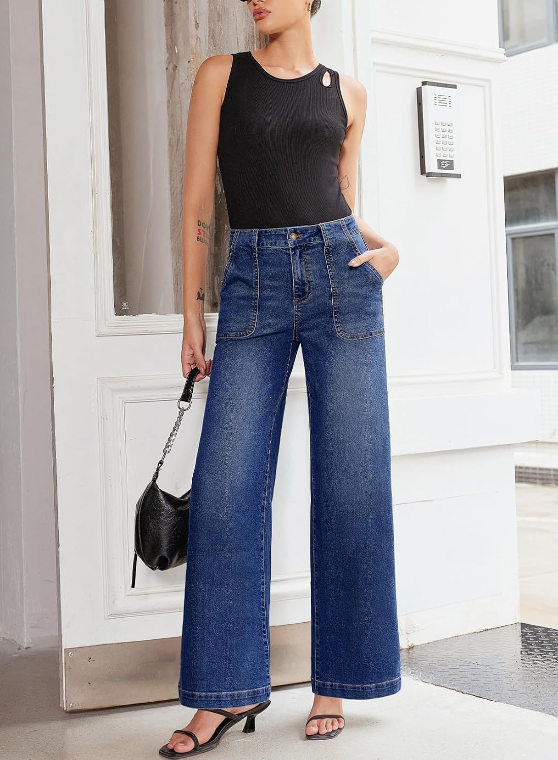 Thumbnail 4 de Sidefeel Wide Leg High Waisted Jeans 1 Pair