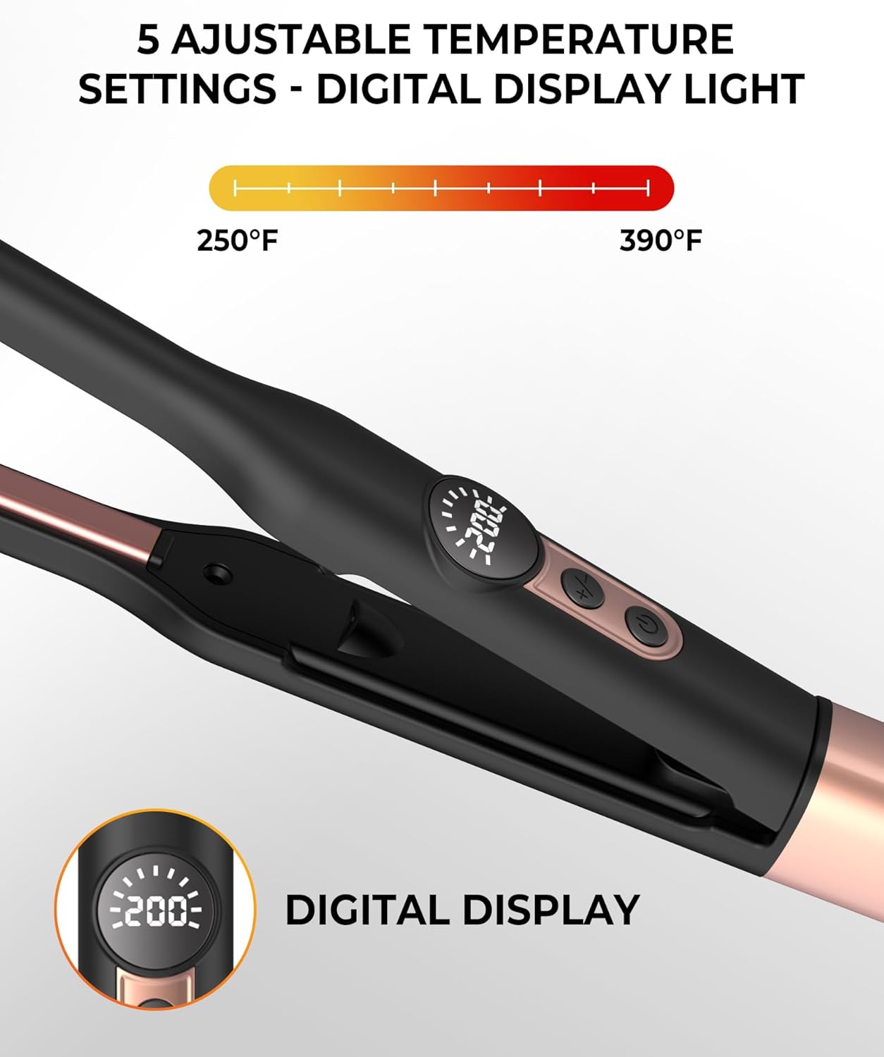 Detalle de UMIGA Mini Pencil Hair Straightener: 2-in-1 Travel Styler for Hair and Beards