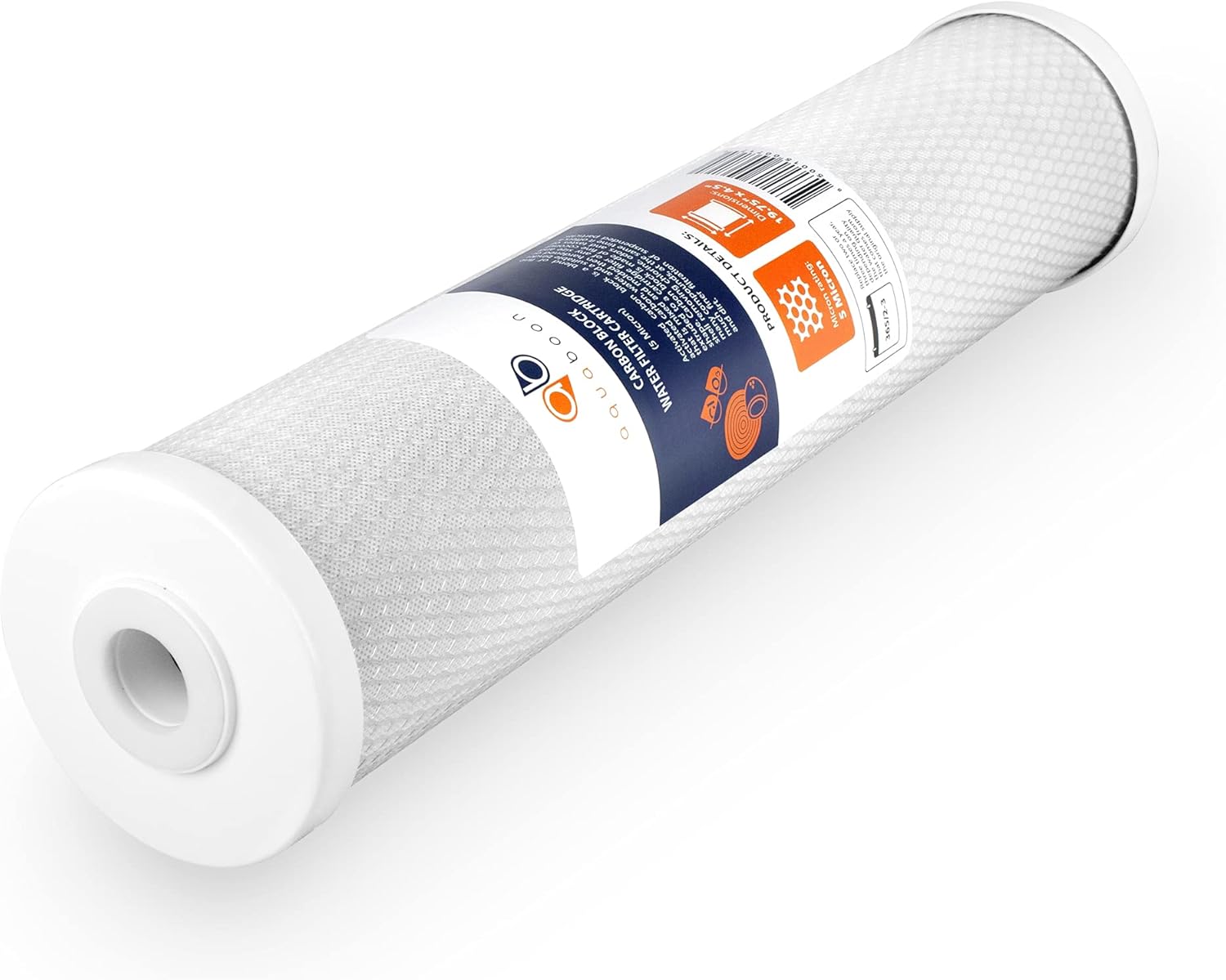 Detalle de Aquaboon 4.5 x 20 inch Carbon Filter Cartridge (5 Micron Coconut Shell CTO) – 2 Pack for Whole-House Water Filtration
