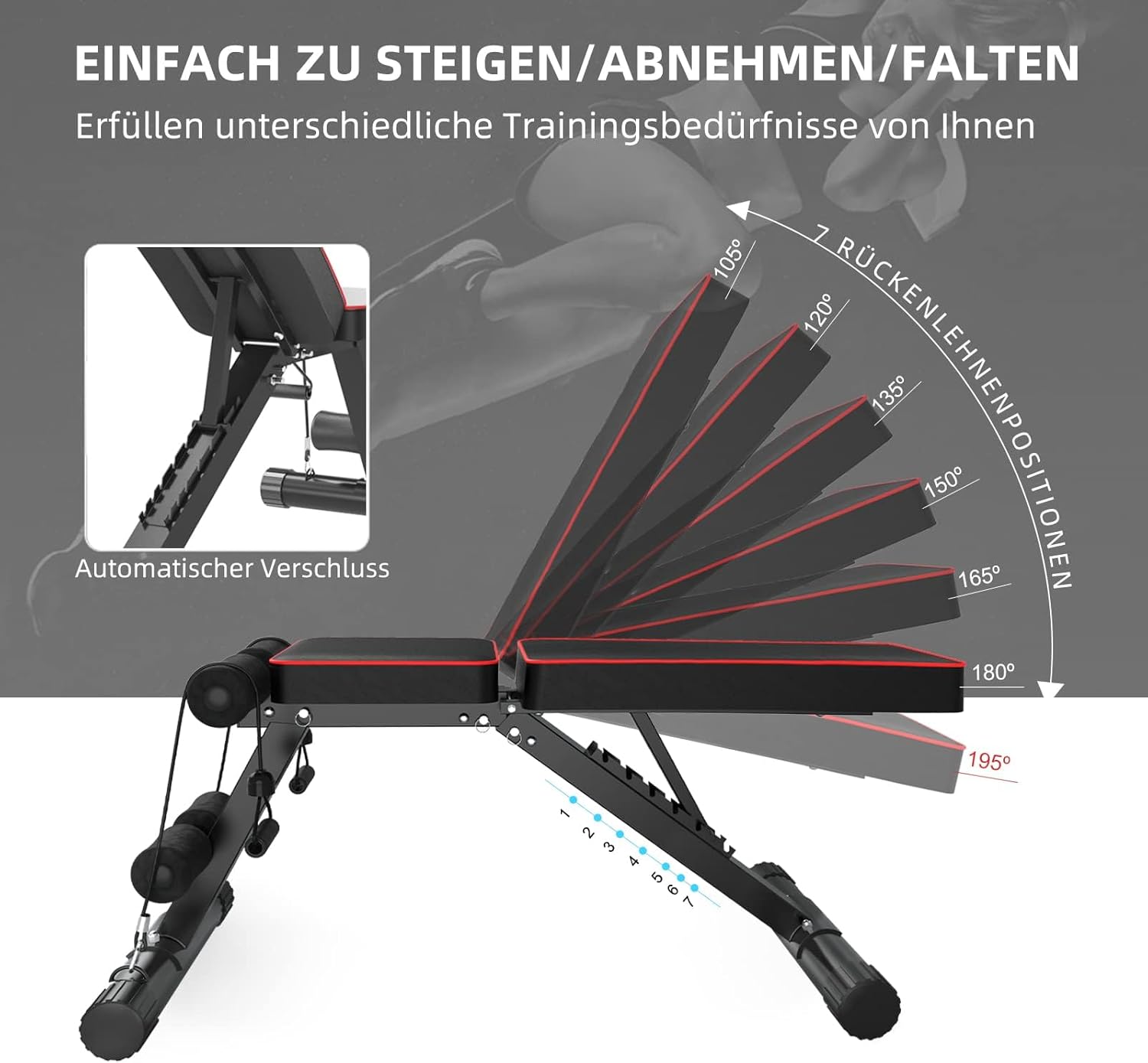 Thumbnail 1 de YOLEO klappbare Hantelbank 300 kg Belastung