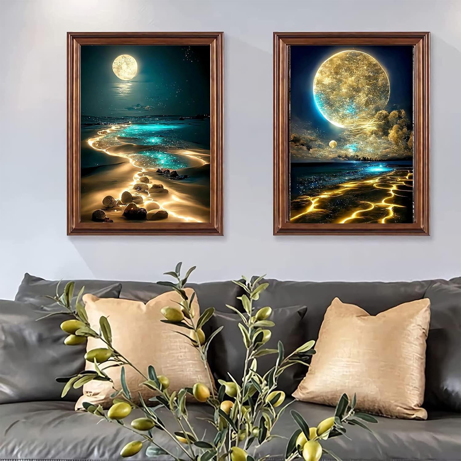 Detalle de Qianbaiuk Diamond Painting Set – 2er-Pack Diamond Painting Strands für Erwachsene (12x16 Zoll)