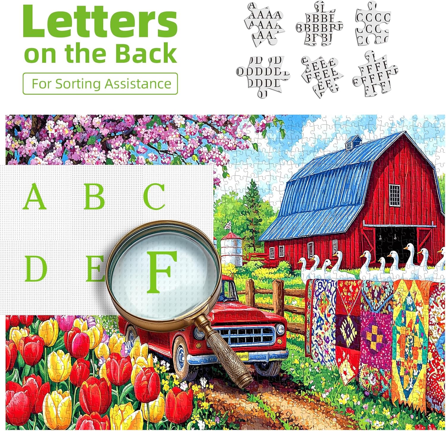 Detalle de Spring Farm 500-Piece Jigsaw Puzzle
