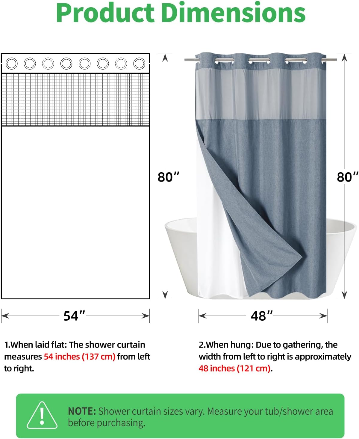 Thumbnail 6 de eachope Stall Linen Shower Curtain 54x80