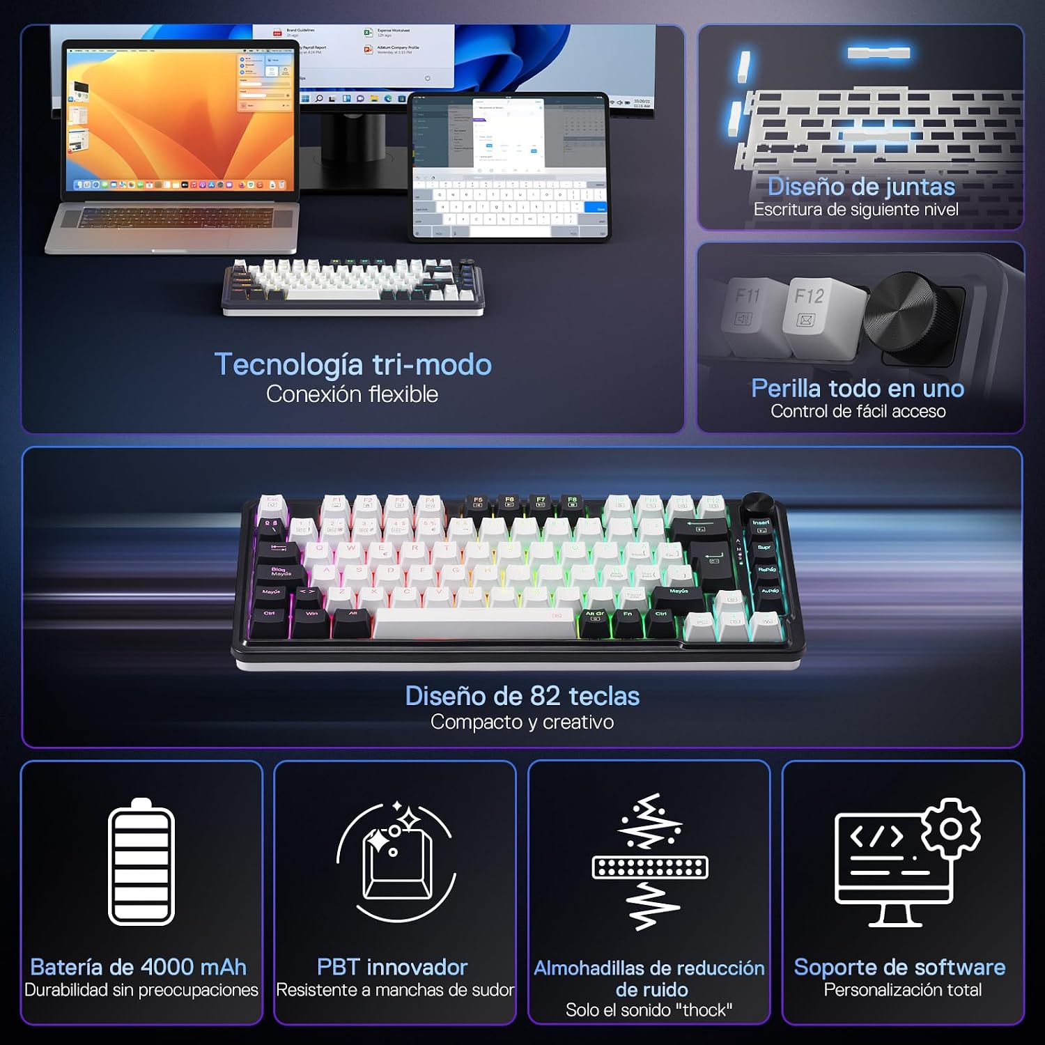 Thumbnail 1 de Redragon K673 Pro 75% Teclado mecánico