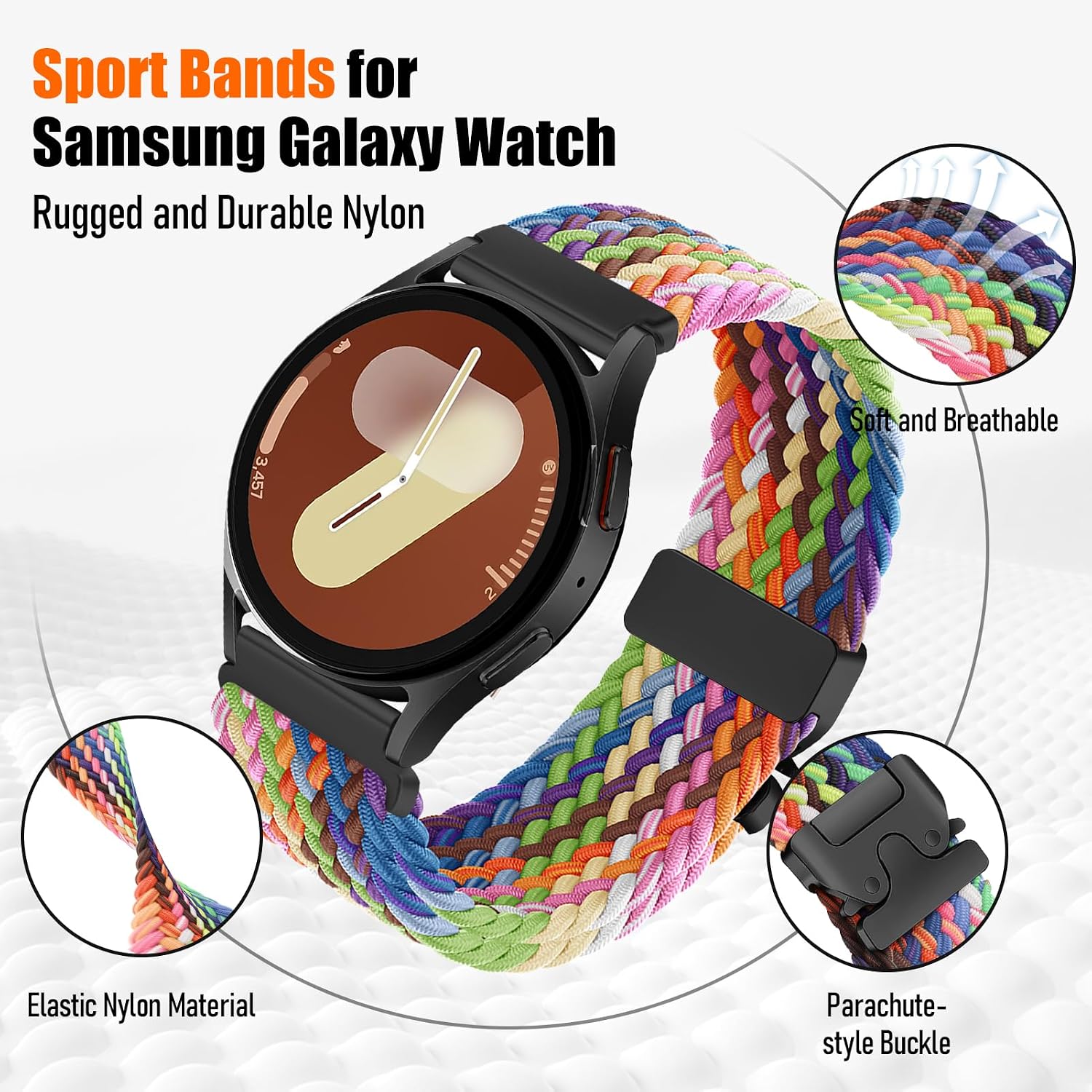 Thumbnail 4 de Braided 20mm watch strap for Samsung Galaxy Watch
